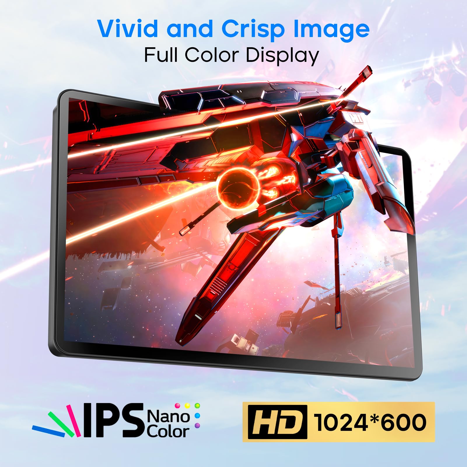 Roadom Touch Screen Monitor With Case, 7 Raspberry Pi Screen, Ips Fhd 1024  600,Responsive And Smooth Touch,Dual Built In Speake