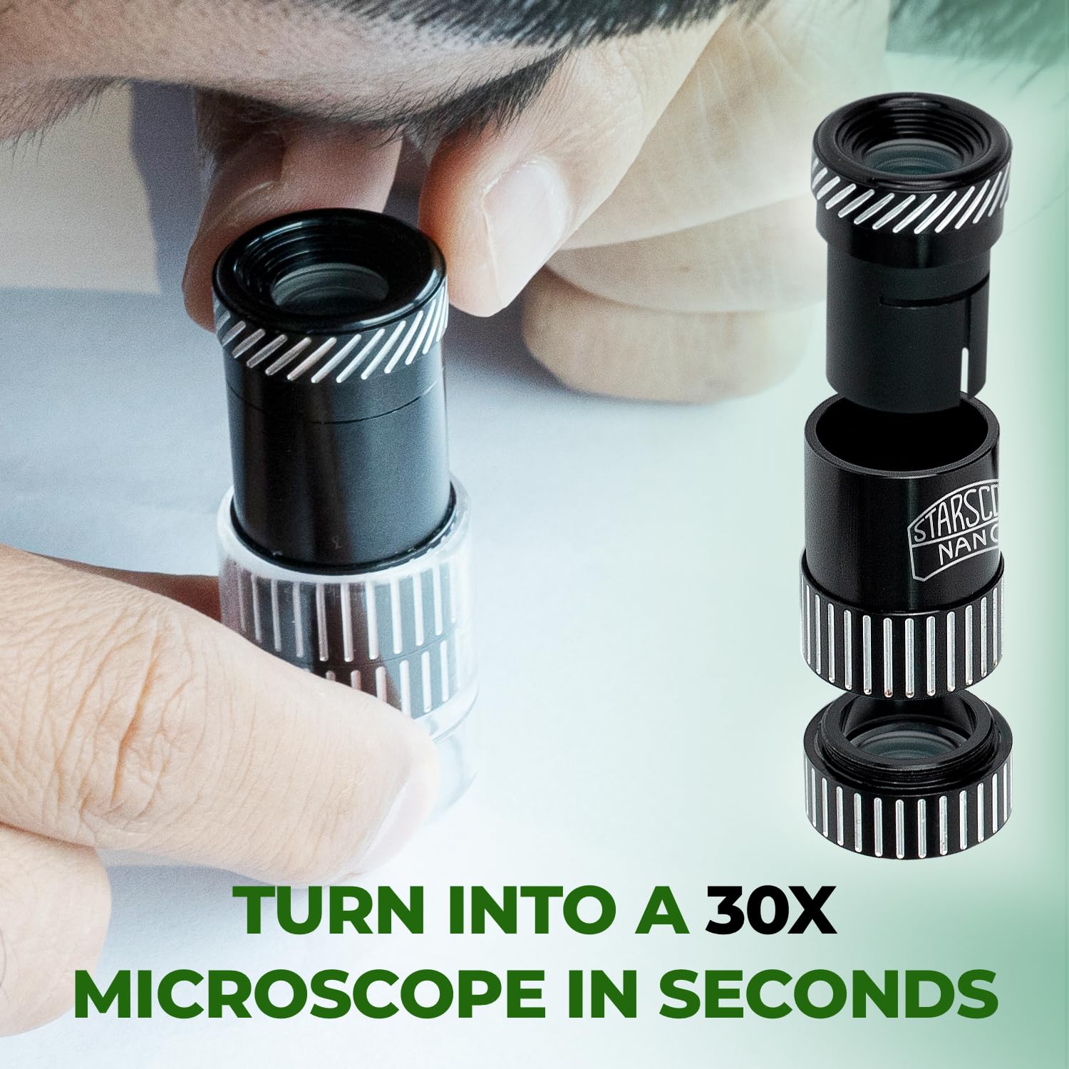 Starscope Nano Monocular Compact Scope   3 In 1 Pocket Microscope, Loupe Magnifier, Mini Telephoto Lens For Iphone Android | Hig