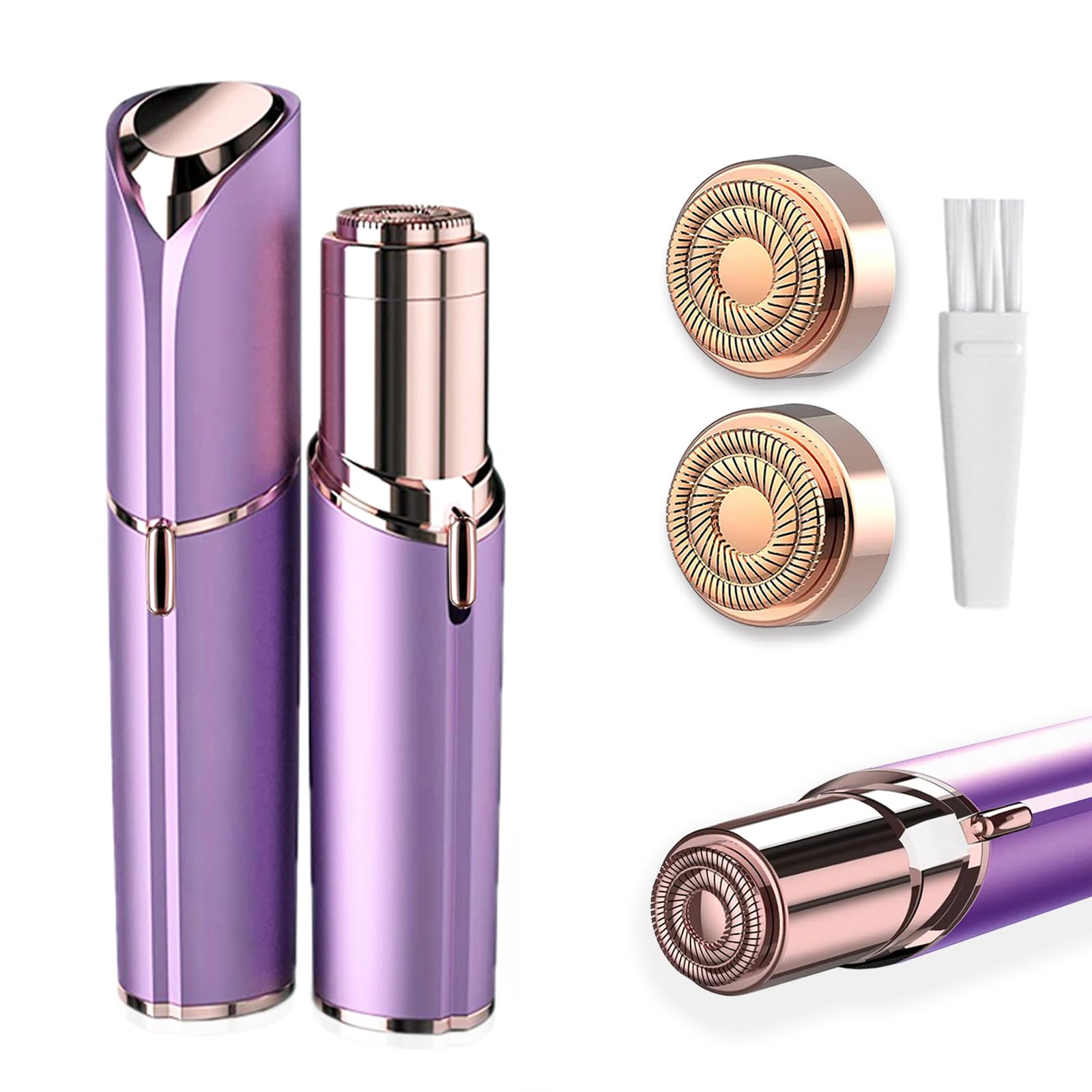 Battery Powered Facial Hair Remover For Women Lips, Chin, Neck, And Cheeks   Gentle And Pain With 2 Pc Replacement Heads (Batter