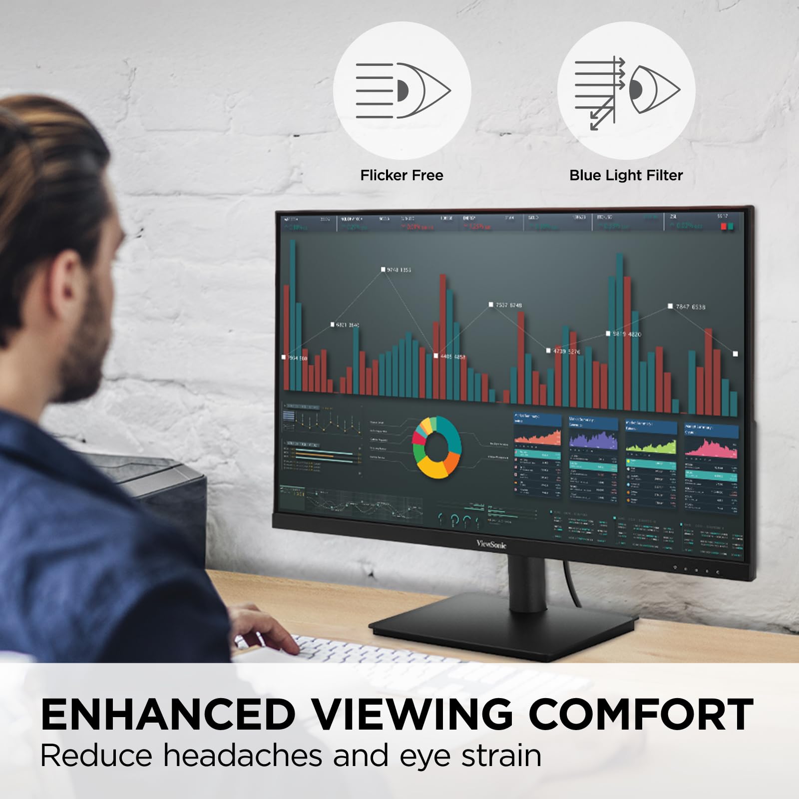 Viewsonic Vs2747-H 27 Inch 1080P Ips Monitor With 100Hz, Variable Refresh Rate, Thin Bezels, Eye Care, Hdmi, Vga