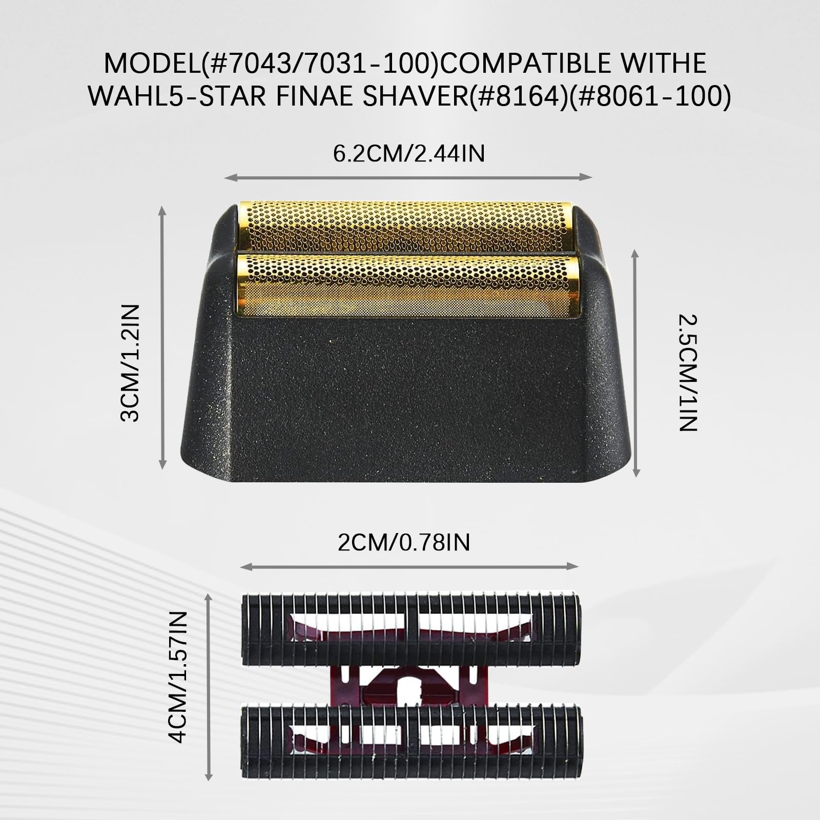 Replacement Heads For Men, 5 Star Series Finale Razor Replacement Foil And Bar Assembly Compatible With Wahl Foil 7031 100,7043