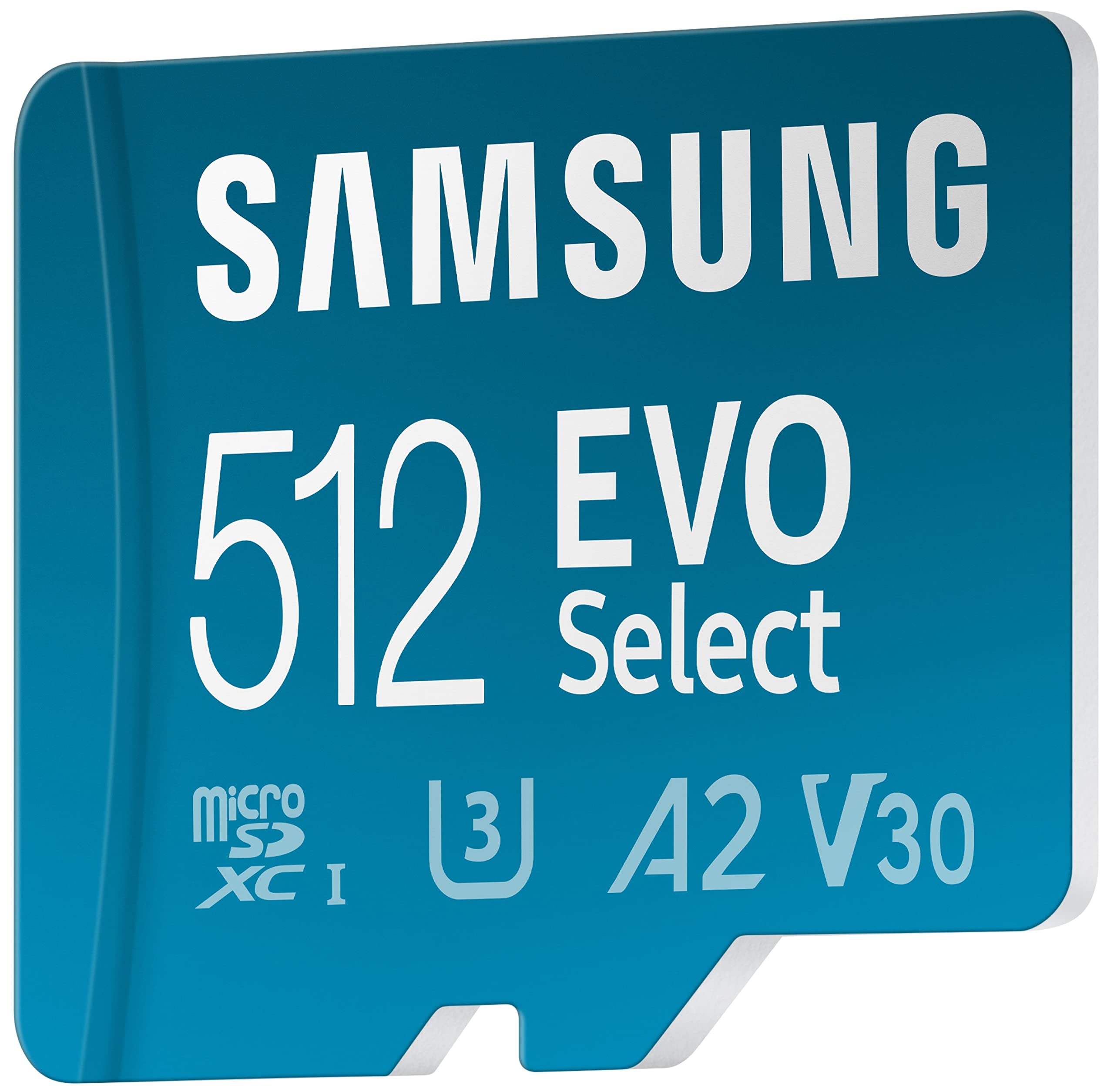 Samsung Evo Select Micro Sd-Memory-Card + Adapter, 512Gb Microsdxc 130Mb/S Full Hd & 4K Uhd, Uhs-I, U3, A2, V30, Expanded Storag