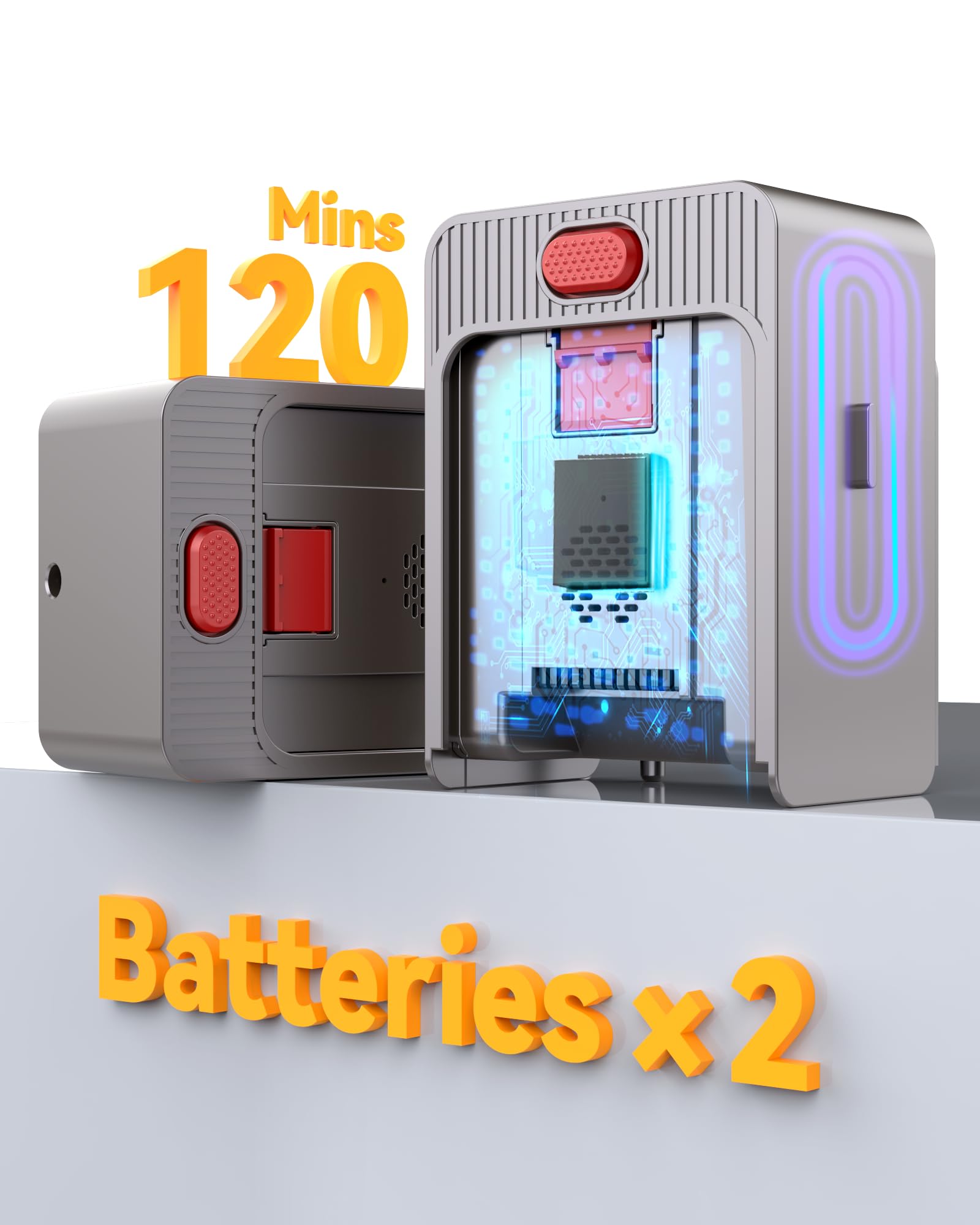 Snowkuna Cordless Vacuum Cleaner, 2 Batteries 120 Mins Runtime 45Kpa 550W, Stick Vacuum With Anti-Tangle Design, Self-Standing,