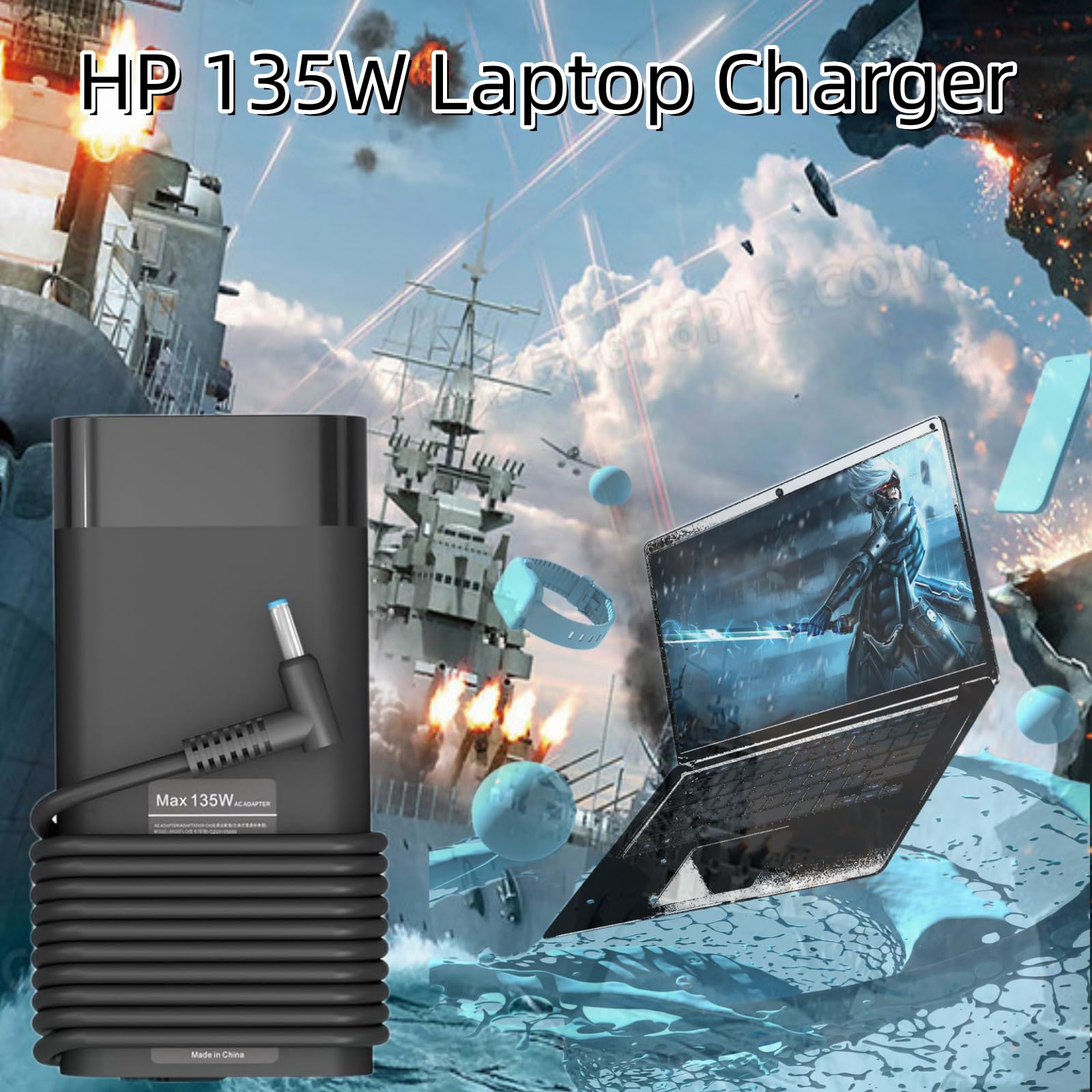 135W Laptop Charger For Hp Spectre X360 15T Df100 15 Df000 16T F10 16 2 In 1 Laptop Hp Omen Pavilion Gaming 15 17 Ec0013Dx 15 Ec