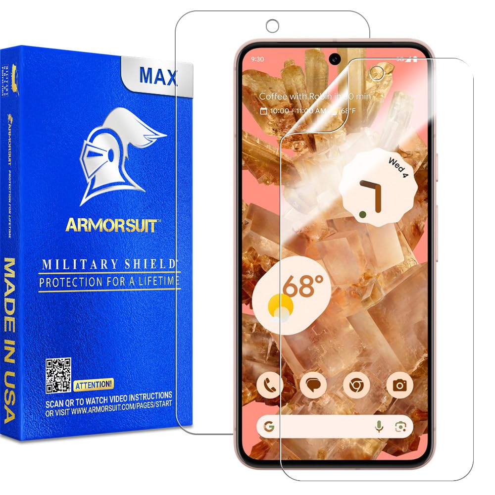 ArmorSuit 2 Pack Screen Protector for Google Pixel 8 (6.2) Max Coverage MilitaryShield HD Clear Film - Made in USA