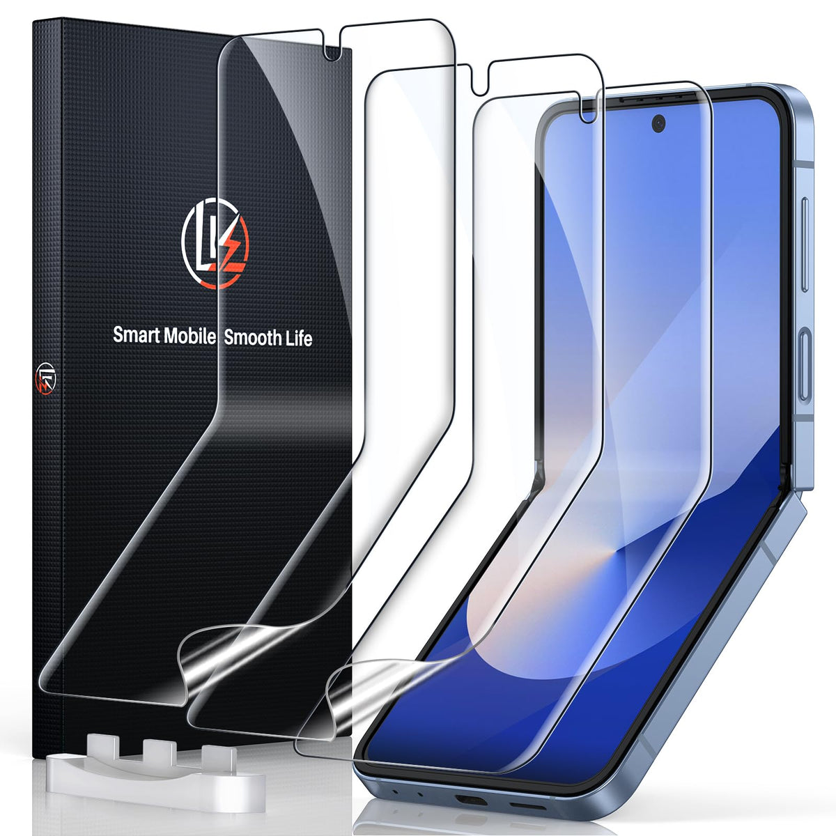 Lk 3 Pack For Samsung Galaxy Z Flip 6 Screen Protector, Touch Sensitive, Full Coverage, Premium Quality Soft Tpu, Hd Clarity Scr