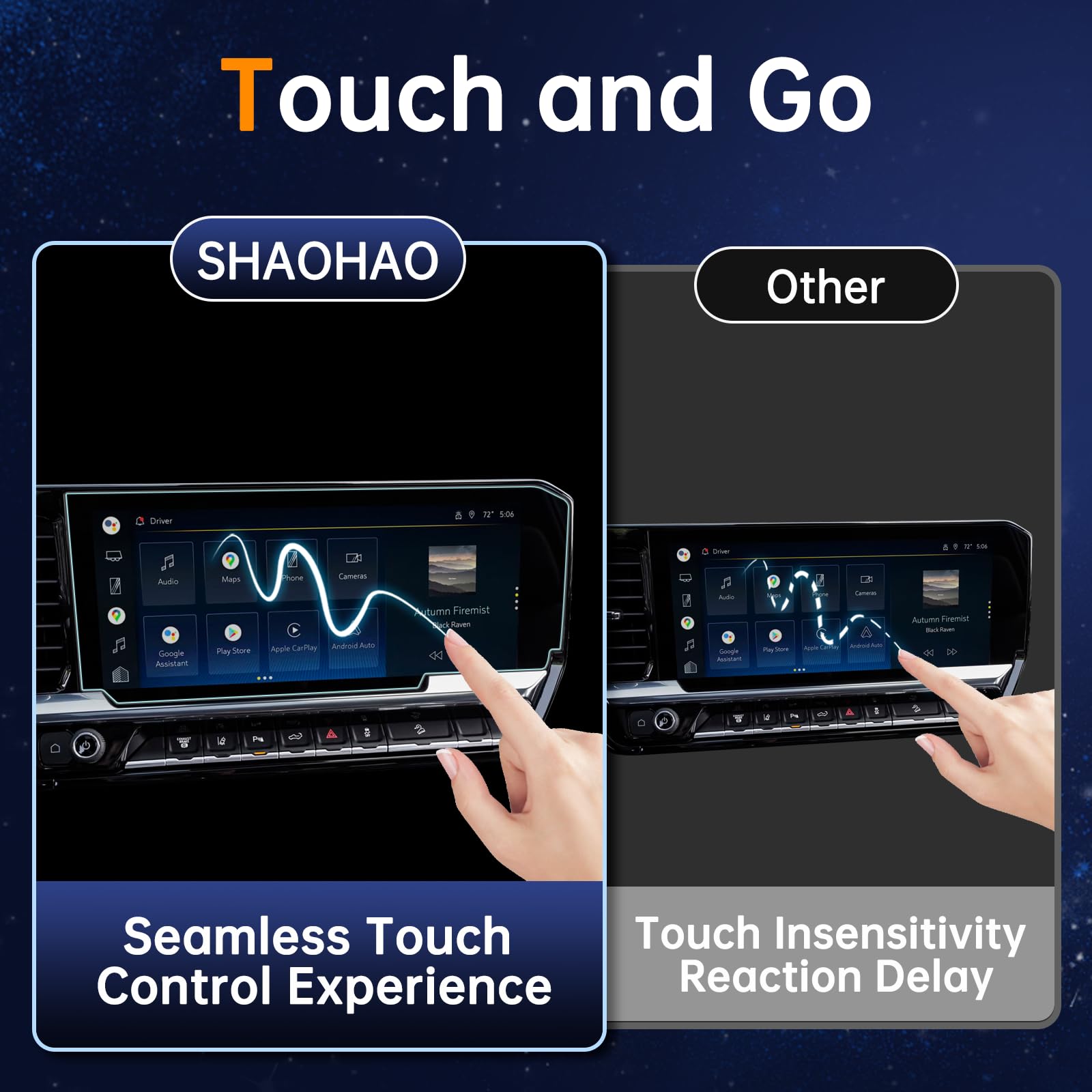 Shaohao 2024 2025 Chevy Silverado 1500 Screen Protector Matte 2022 2024 2025 Chevy Silverado Sierra 1500 2500Hd 3500Hd Accessories 13.4 Inch Touch Screen Tempered Glass Anti Glare Smooth Screen Cover