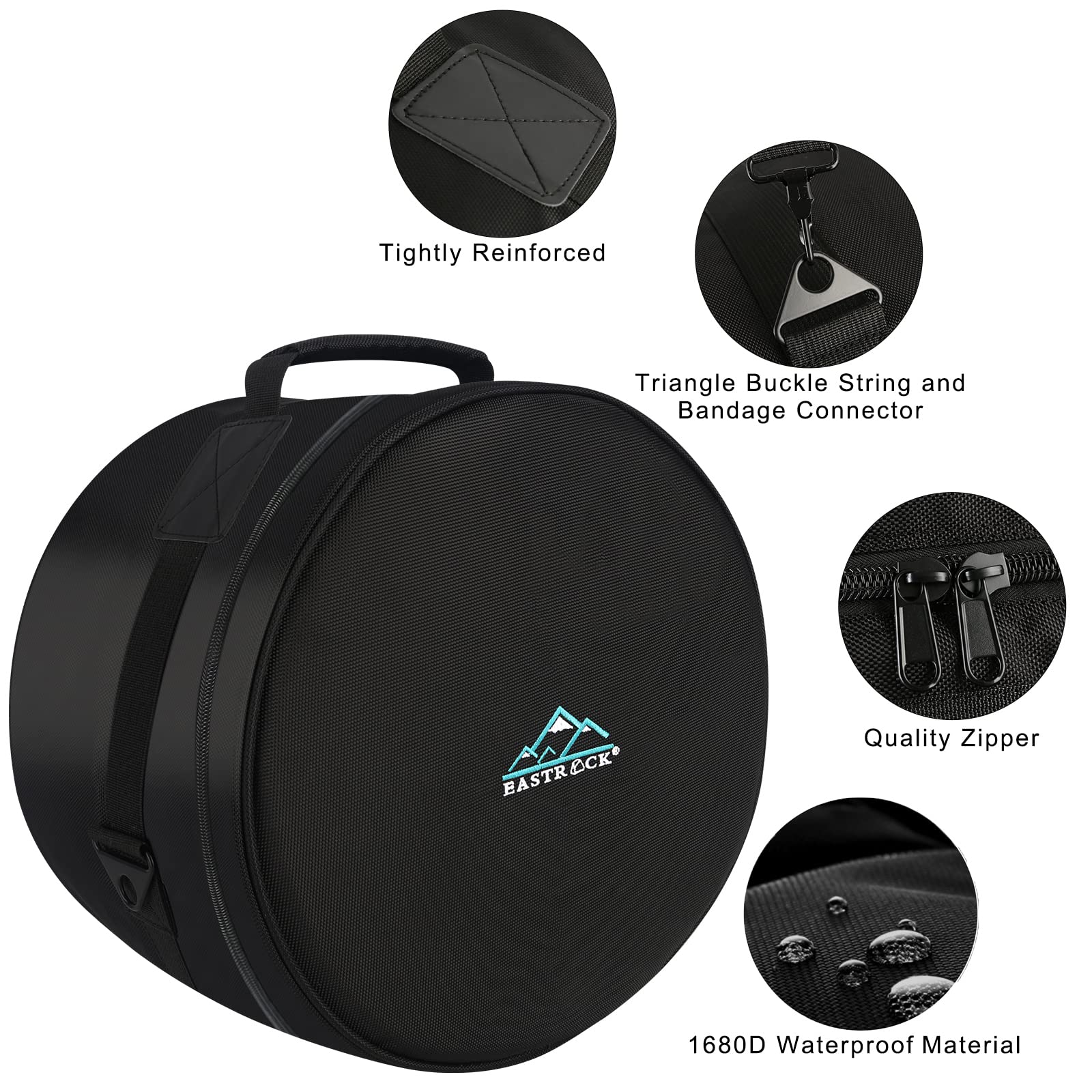Eastrock 12'' X8'' Tom Drum Bag, Tom Drum Cases 15 Mm Thick Padding For Your Drum Protection (12 * 8'' Tom)