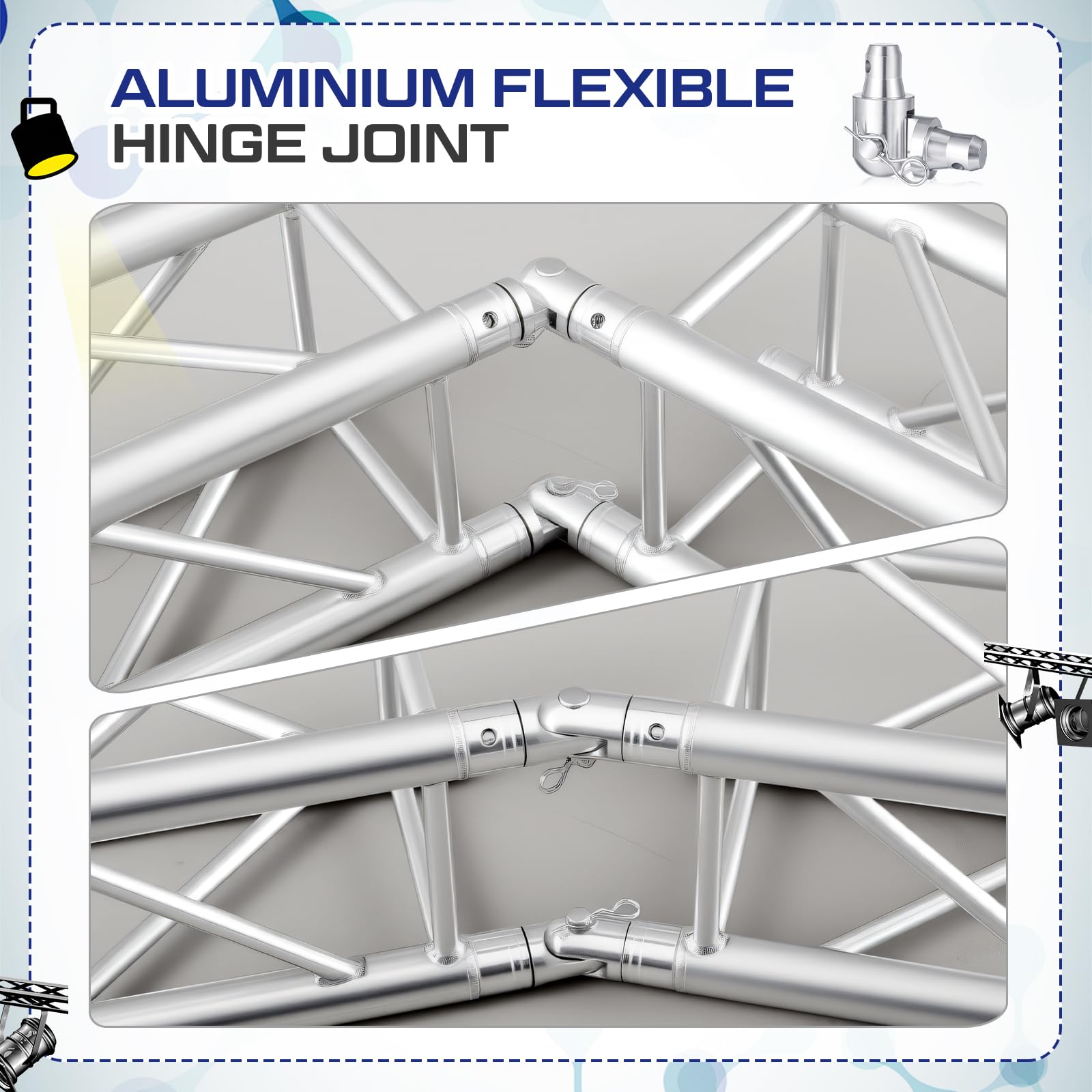Yaocom 2 Pack Aluminum Flexible Hinge Joint Suit Flat With Clips Pin Tri Box Truss 290Mm Trussing Lighting Dj Stage Lighting Acc