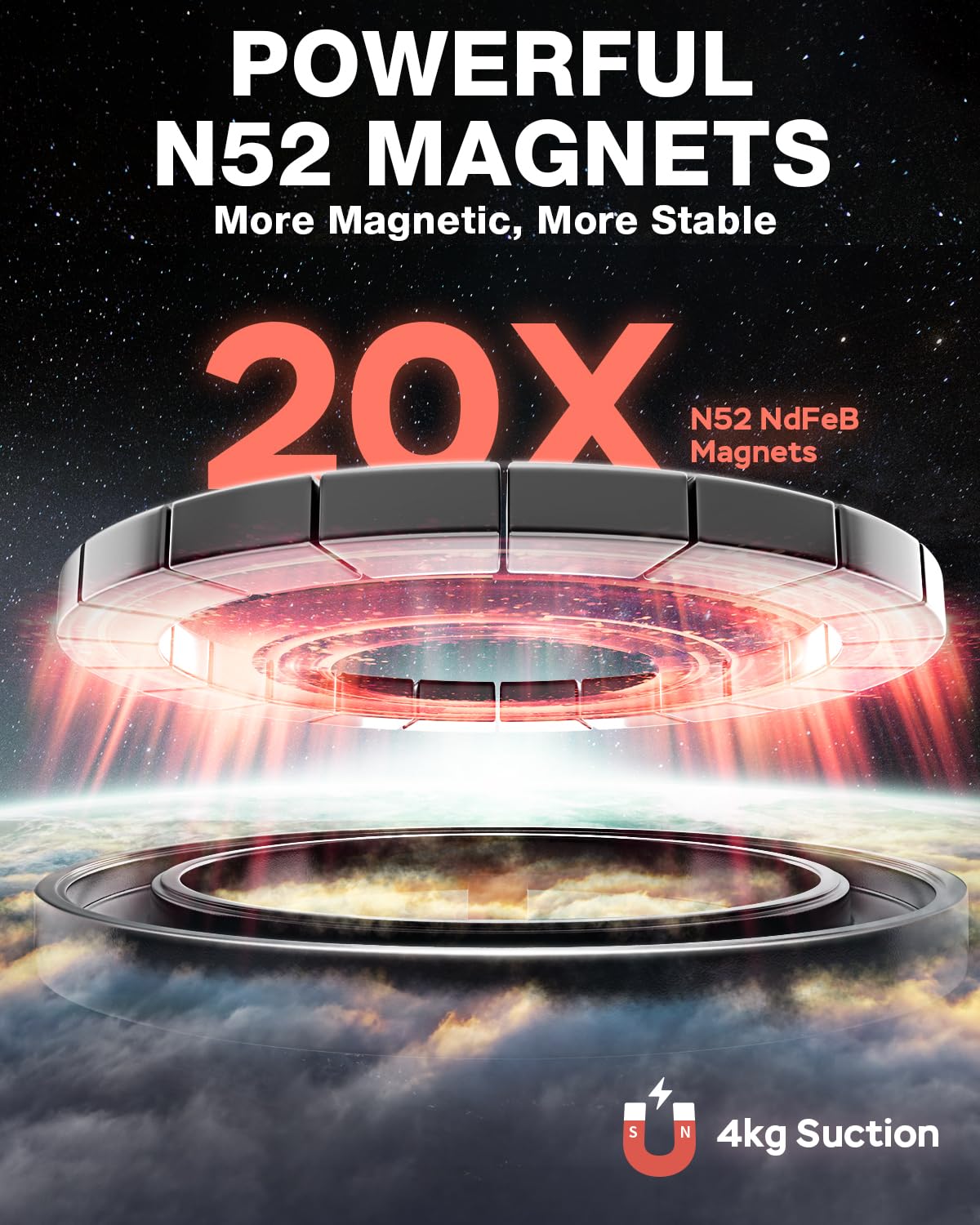 Smolink Magnetic Car Phone Holder, Zinc Alloy Material For Magsafe Car Mount Never Drop, Universal 360Pro Adjustable Car Phone H