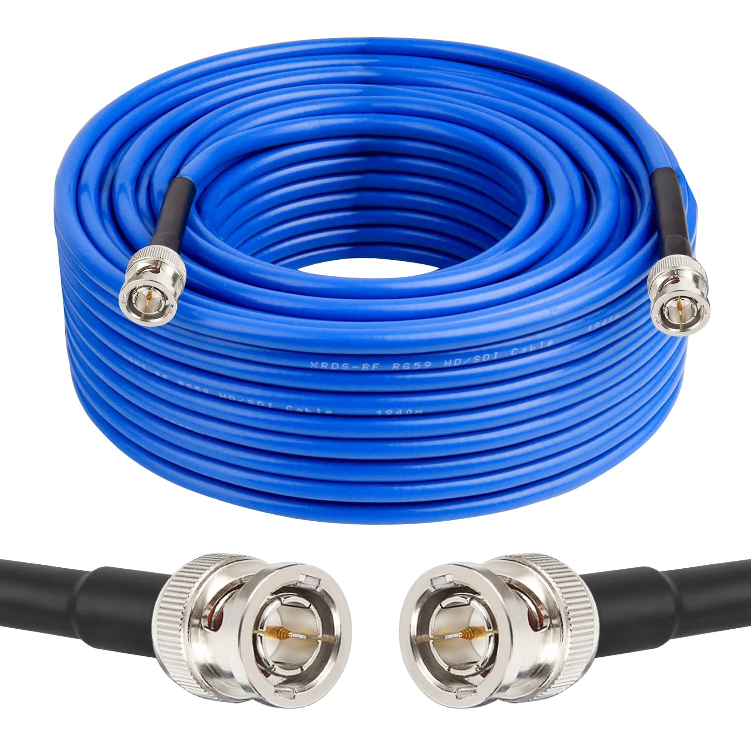 Xrds  Rf 100Ft Sdi Cable Bnc Cable, 3G/6G Sdi Cable Bnc Digital Video Cable 75 Ohm Rg59 Bnc Male Cable For 3G/6G Hd Sdi Camera M