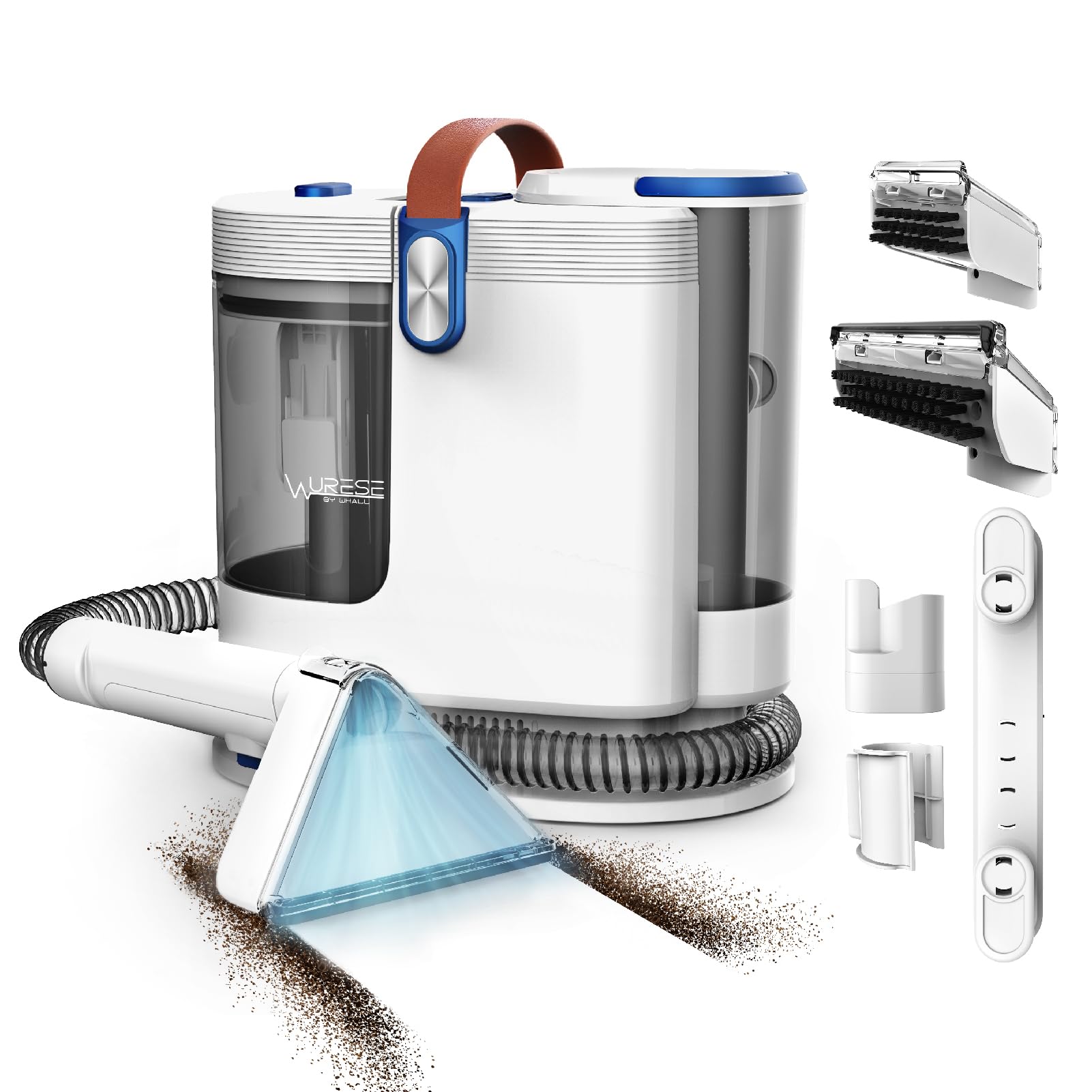 Wurese Portable Carpet Cleaner Machine, Carpet Shampooer, 15Kpa Upholstery Cleaner With 3 Tools, 54Oz Large Water Tank, 16.4Ft P