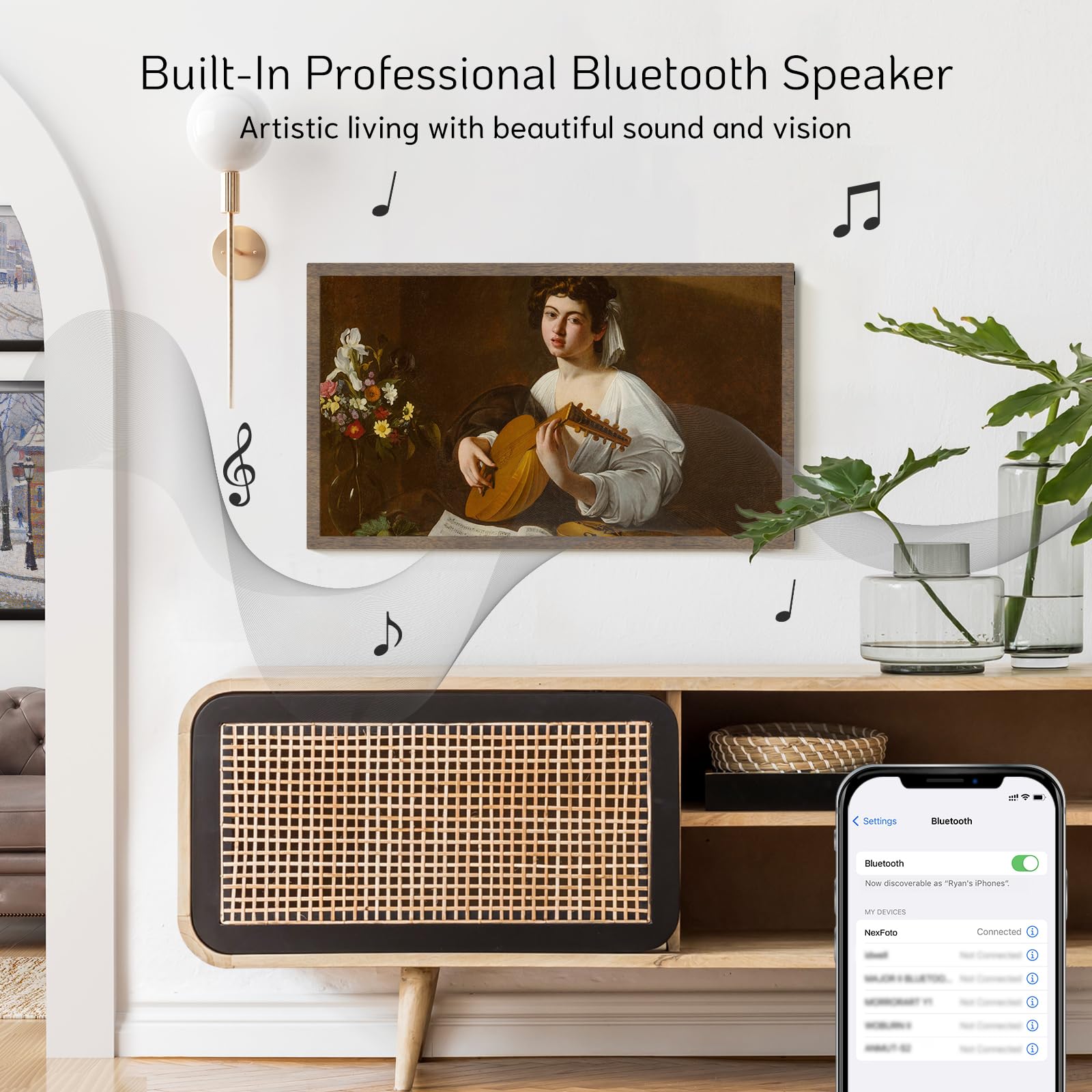 Nexfoto 21.5 Inch Extra Large Digital Picture Frame 64Gb Bluetooth Speakers, Digital Photo Frame 1920X1080 Fhd Light Sensor Dark