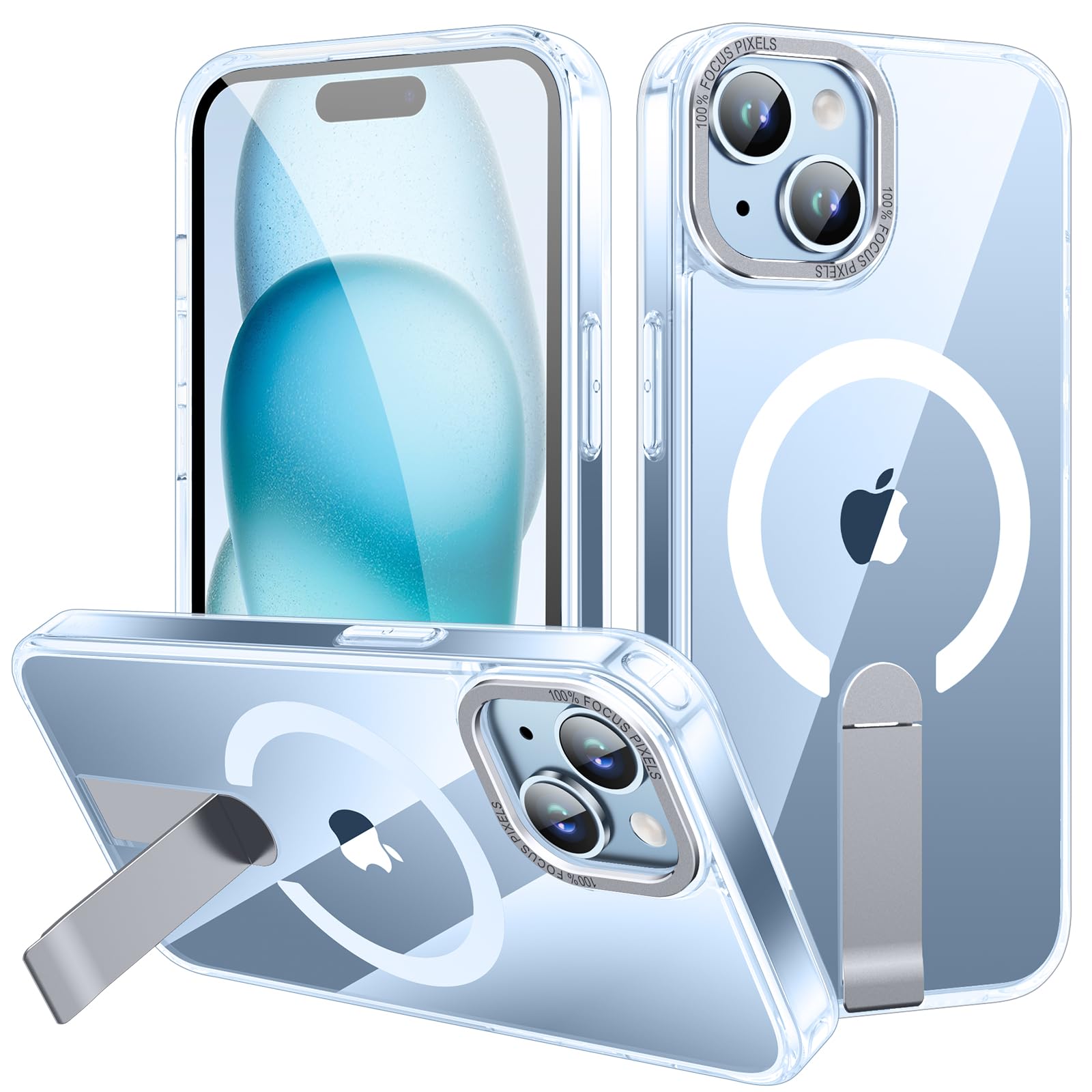 Imuruktek Magnetic for iPhone 15 Plus Case/iPhone 14 Plus Clear Case, Compatible with MagSafe for iPhone 15 Plus Case, Adjustabl