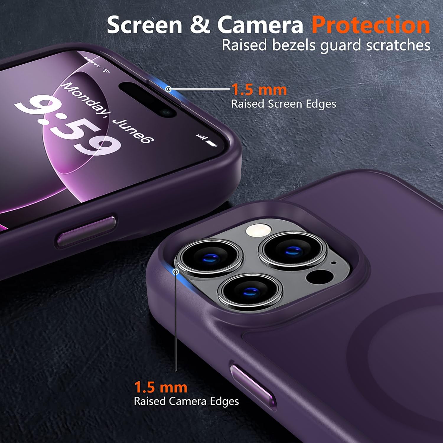 Mocca Strong Magnetic For Iphone 16 Pro Max Phone Case, [Compatible With Magsafe][16Ft Mil Grade Drop Protection] Slim Transluce