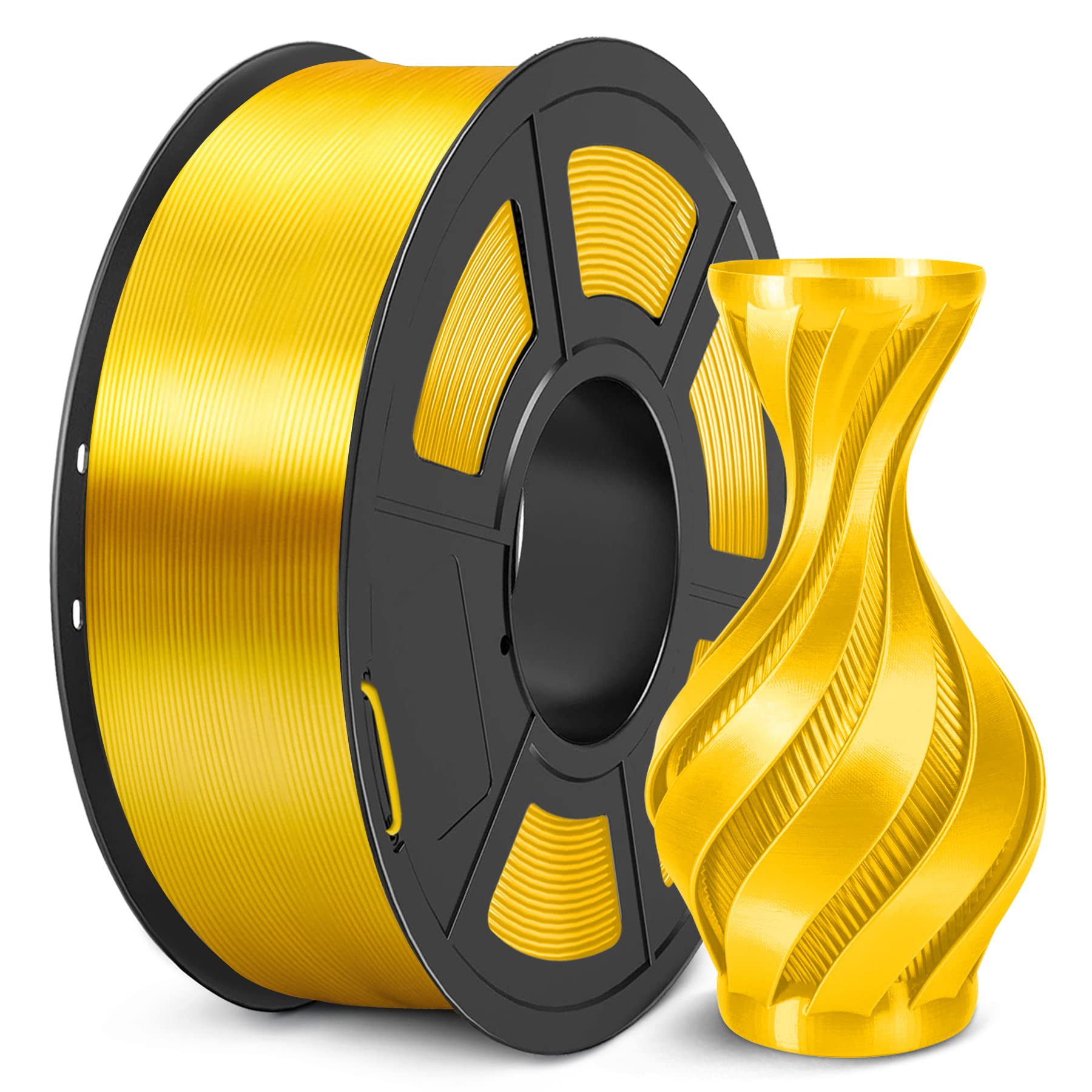 Sunlu 3D Printer Silk Filament,Shiny Silk Pla Filament 1.75Mm, Smooth Silky Surface, Great Easy To Print For 3D Printers, Dimens