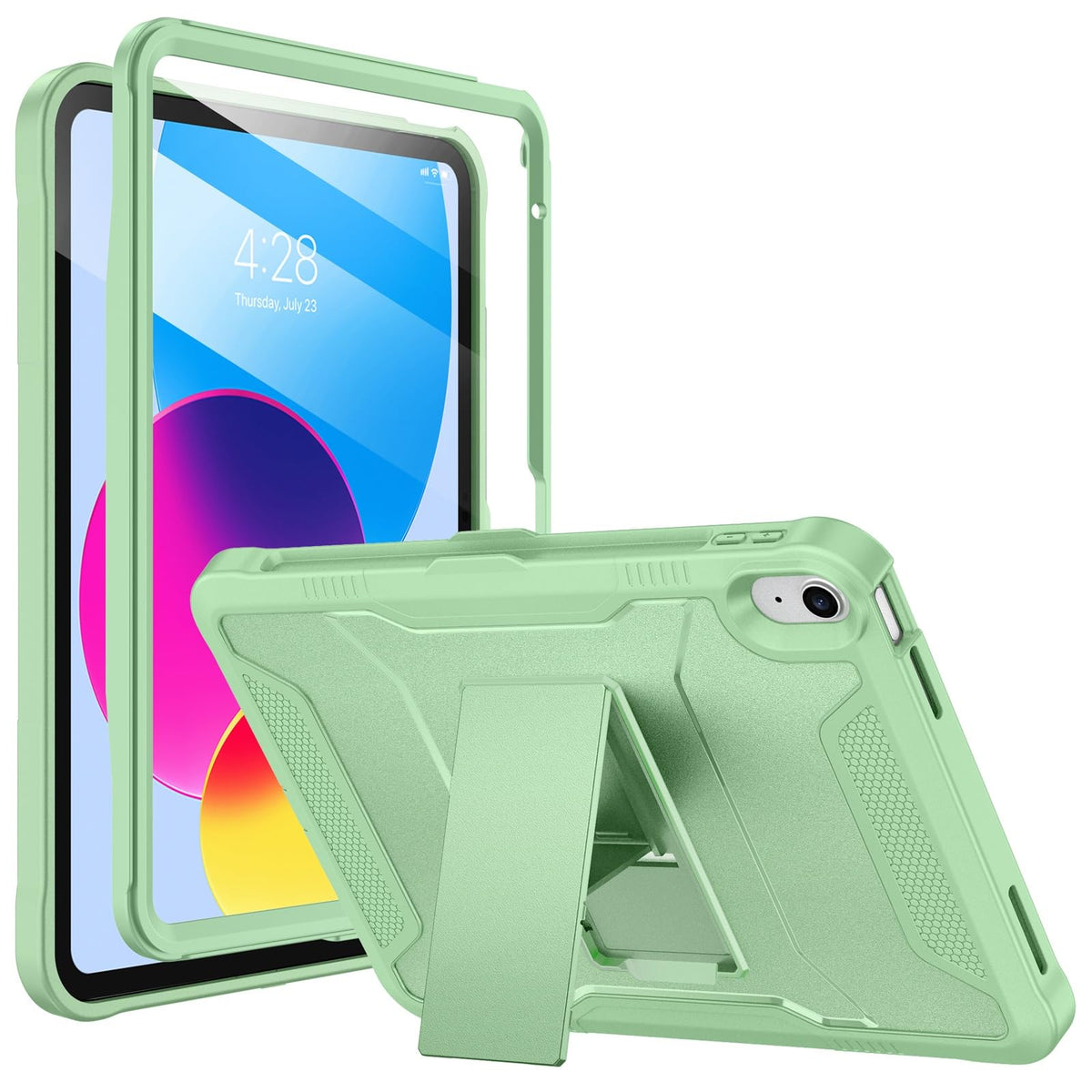 Soke Case For Ipad 10Th Generation 10.9 Inch 2022, With Built In Screen Protector And Kickstand, Rugged Full Body Protective Cov