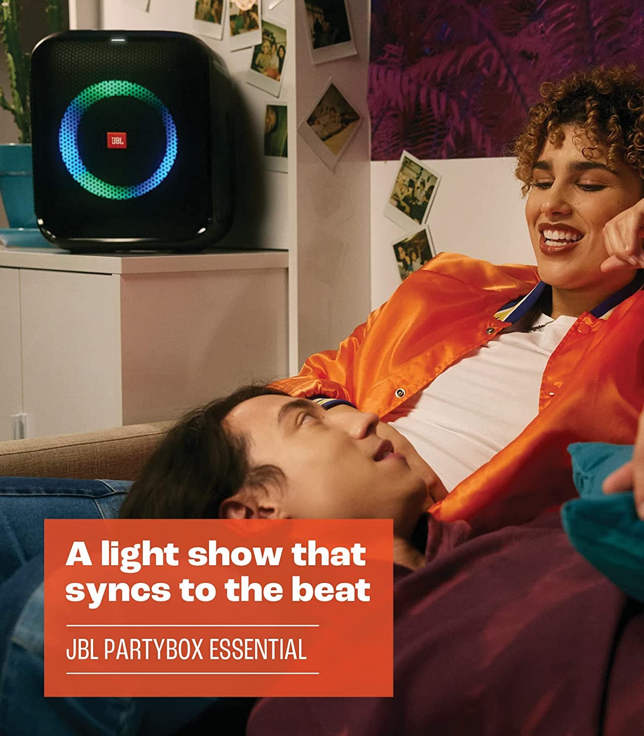 Jbl Partybox Encore Essential: 100W Sound, Built-In Dynamic Light Show, And Splash Proof Design, Black