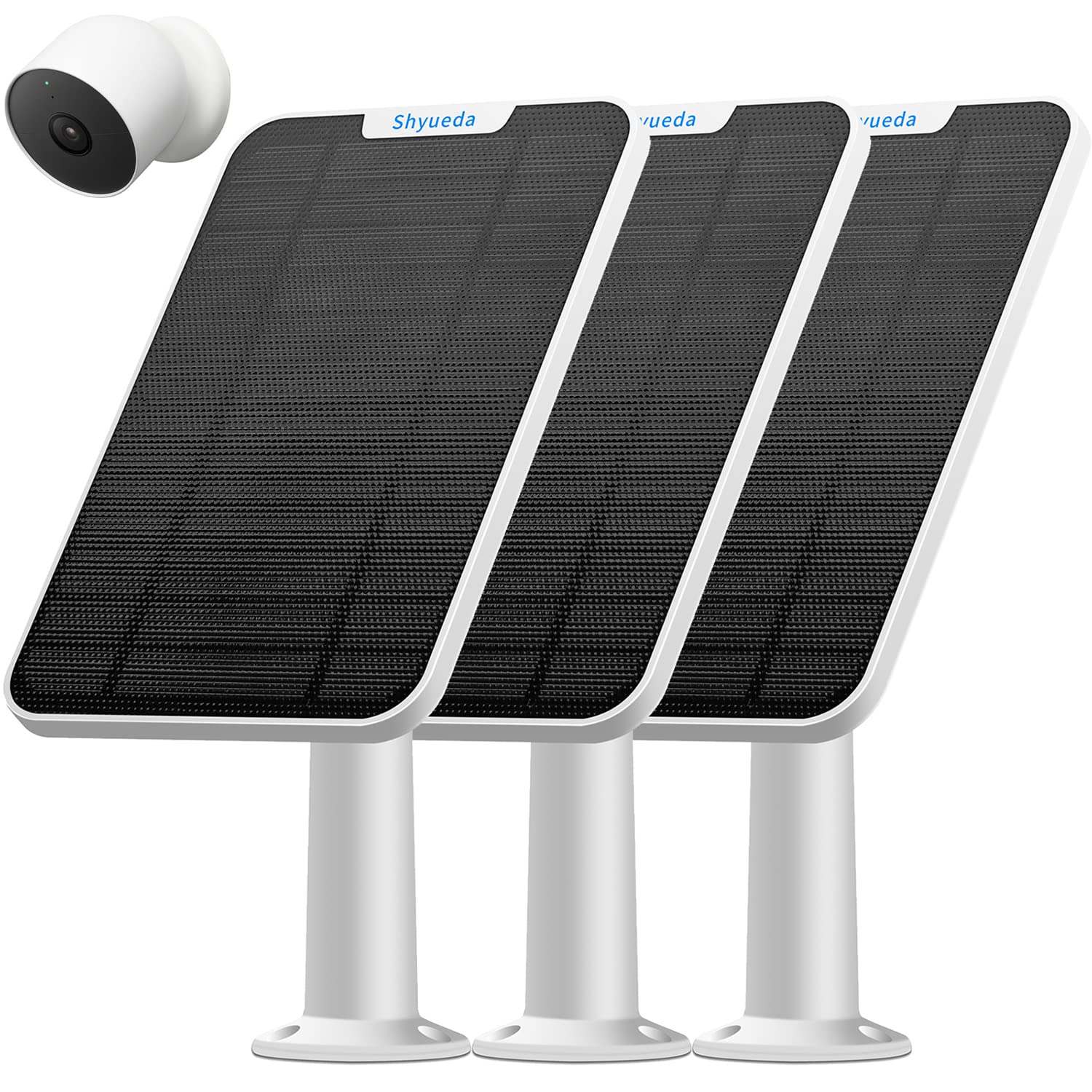 4W Solar Panel Charging Compatible With Google Nest Camera Outdoor & Indoor (Battery Version),Ip65 Weatherproof,Includes Secure