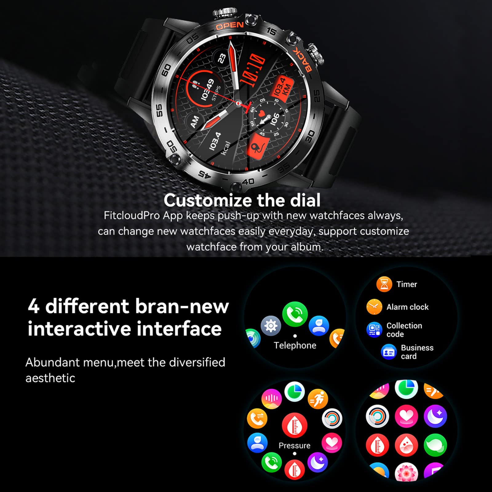 Sedsey 1.39 ' ' Ips Tactical Smart Watch For Men, Fitness Tracker(Answer/Make Call) Military Smartwatch For Android Iphone,Ip68
