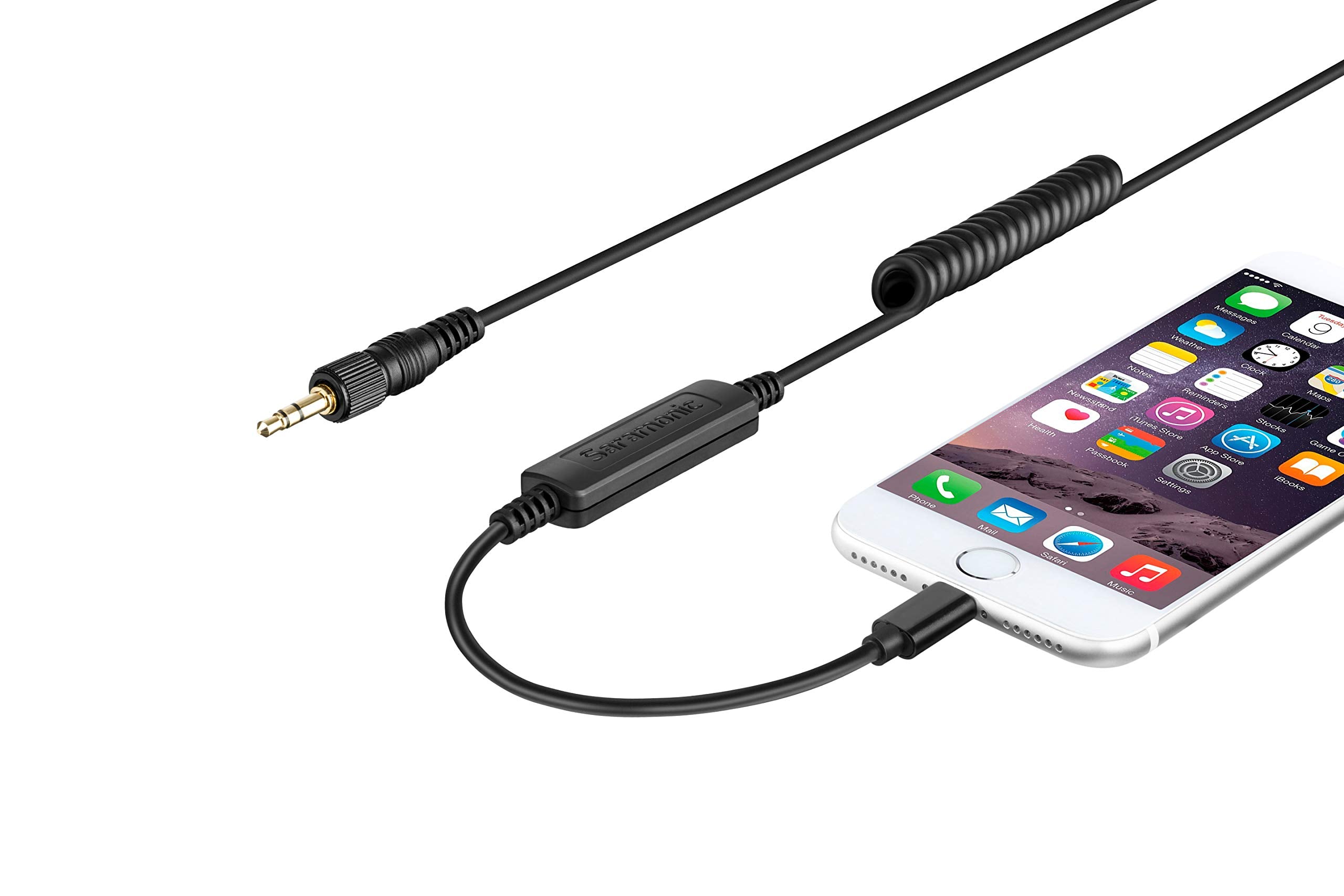 Saramonic Locking 1/8 Trs Male To Apple Lightning Output Cable For Iphone & Ipad (Lc-C35), Locking 3.5Mm