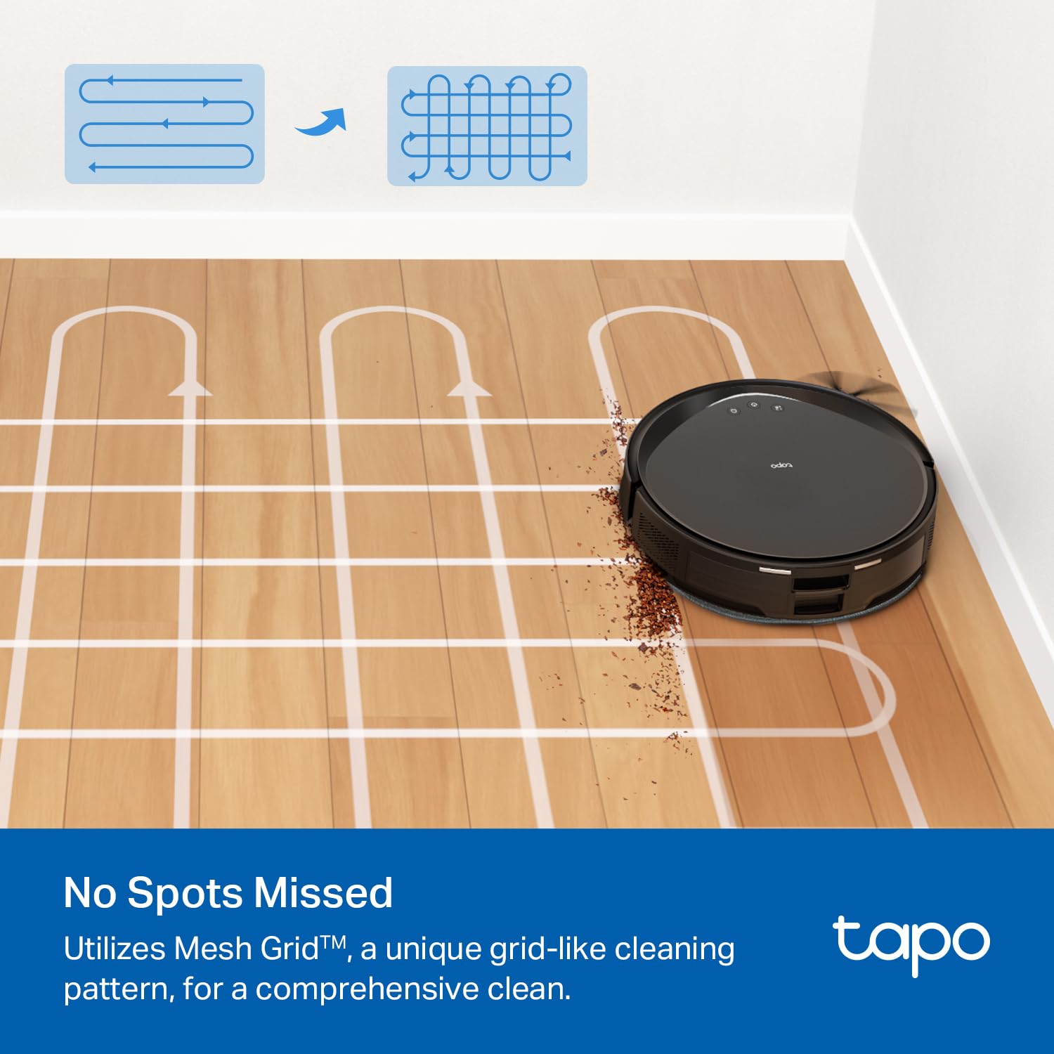Tapo Ultra Slim Lidar Smart Navigation Robot Vacuum And Mop, 5300Pa Max, 97%+ Dust Pickup, Customizable Cleaning, Self Charging,