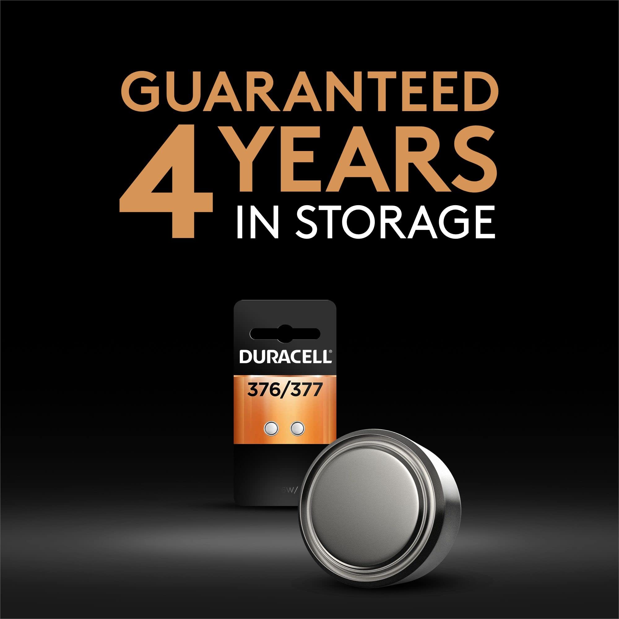 Duracell   376/377 Silver Oxide Button Battery   Long Lasting Battery   2 Count