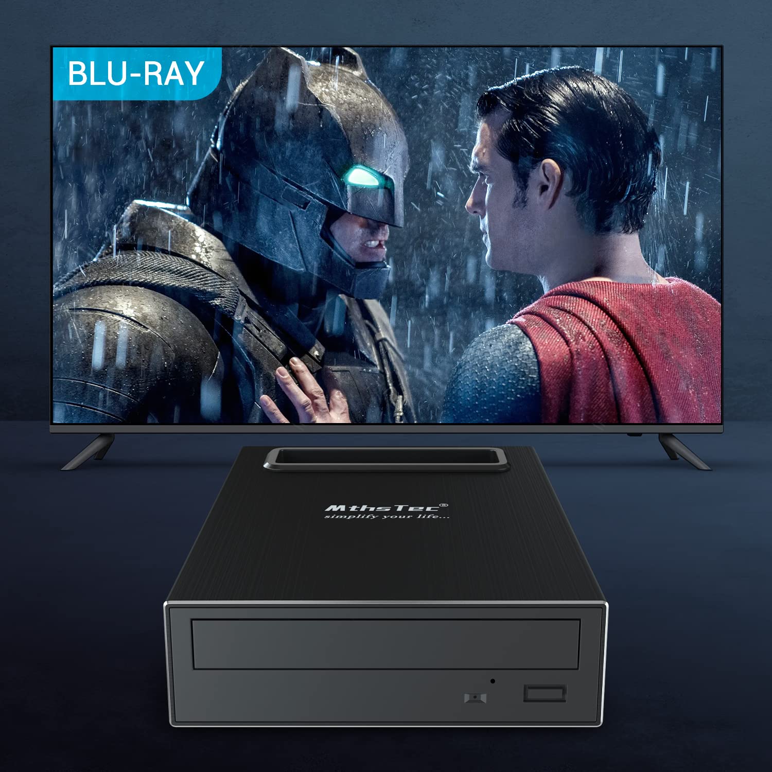 Mthstec 4 In 1 External Blu Ray Drive, 16X Usb 3.0 And Type C External Bluray Drive, Multi Function Fast Charging Desktop Bd/Cd/