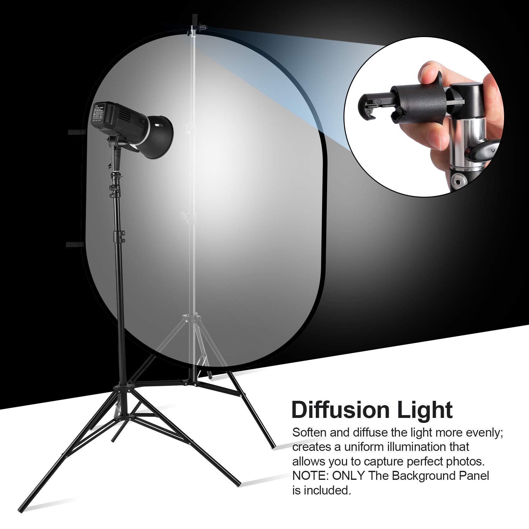 Selens 59X39In Pop Up Soft Light Diffuser Kit, With 6.6 Ft Light Stand & Clip Holder For Photo Studio Portrait And Product Shoot