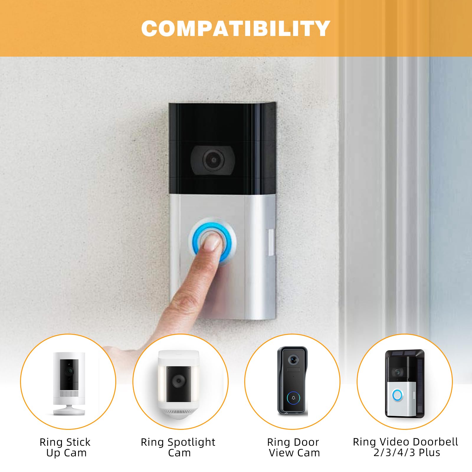 Rdsj 1 Pack Replacement V4 Battery For Ring Video Doorbell 1/2/3/3Plus/4, Spotlight Camera And Stick Up Camera, Rechargeable Upg