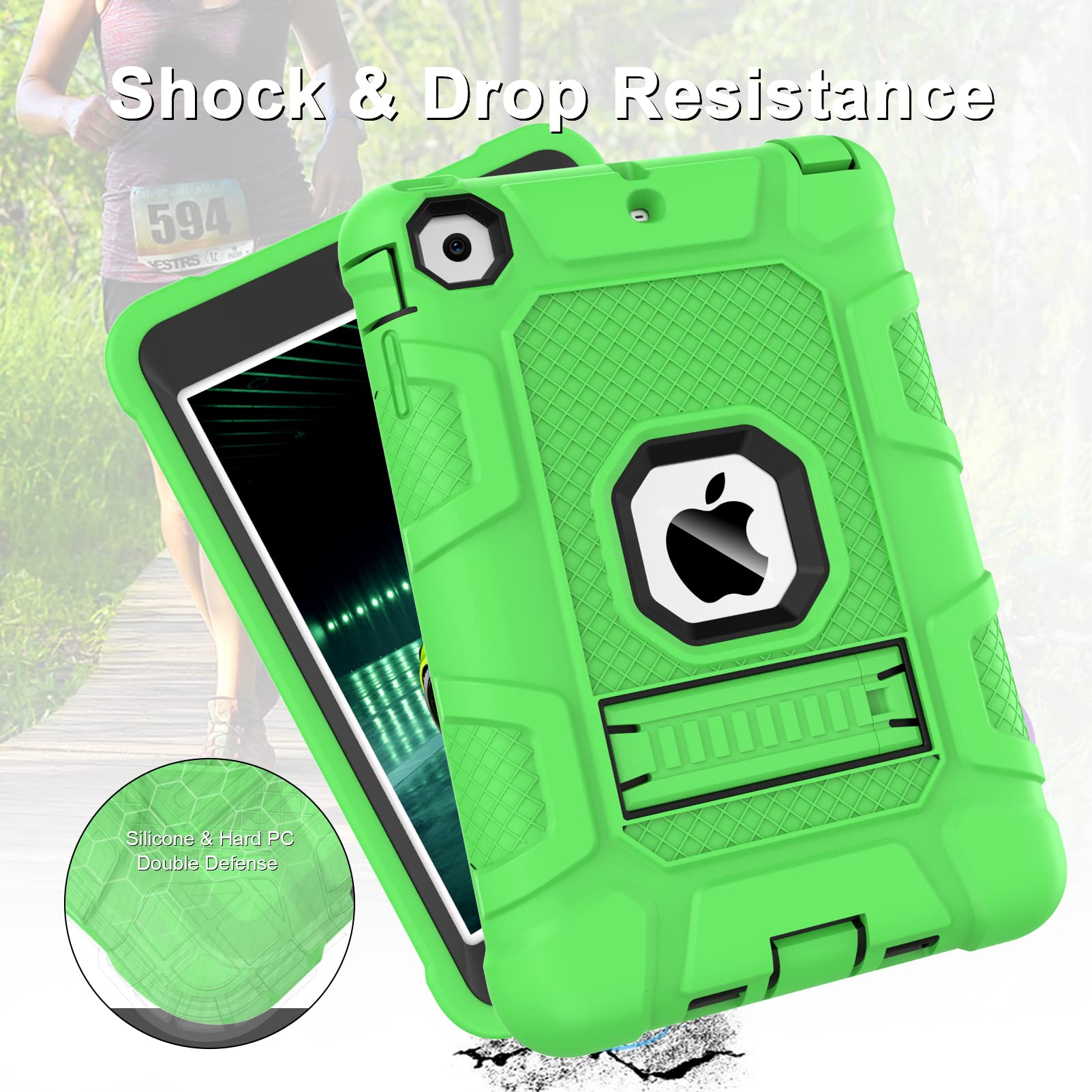 Timism Ipad Mini Case, Ipad Mini 2 Case, Ipad Mini 3 Case With Sturdy Kickstand, 3 In 1 Heavy Duty Shockproof Hybrid Three Layer