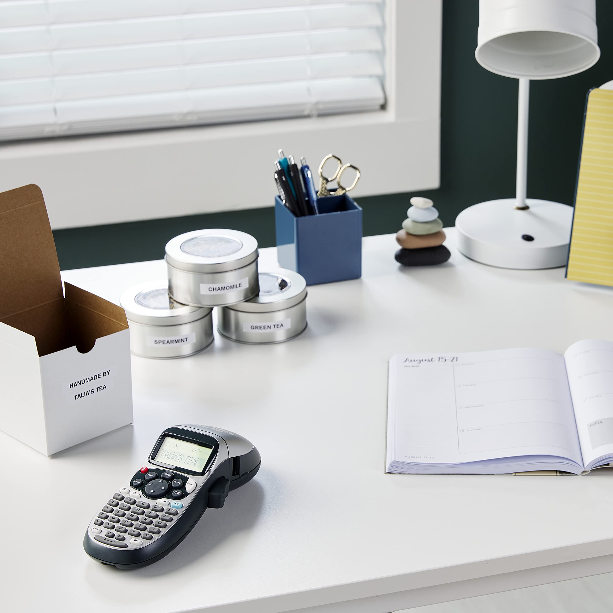 Dymo Label Maker Machine With Tape   100H Letratag Handheld, Comes With 3 Lt Label Tapes. Great For Home & Office Organization
