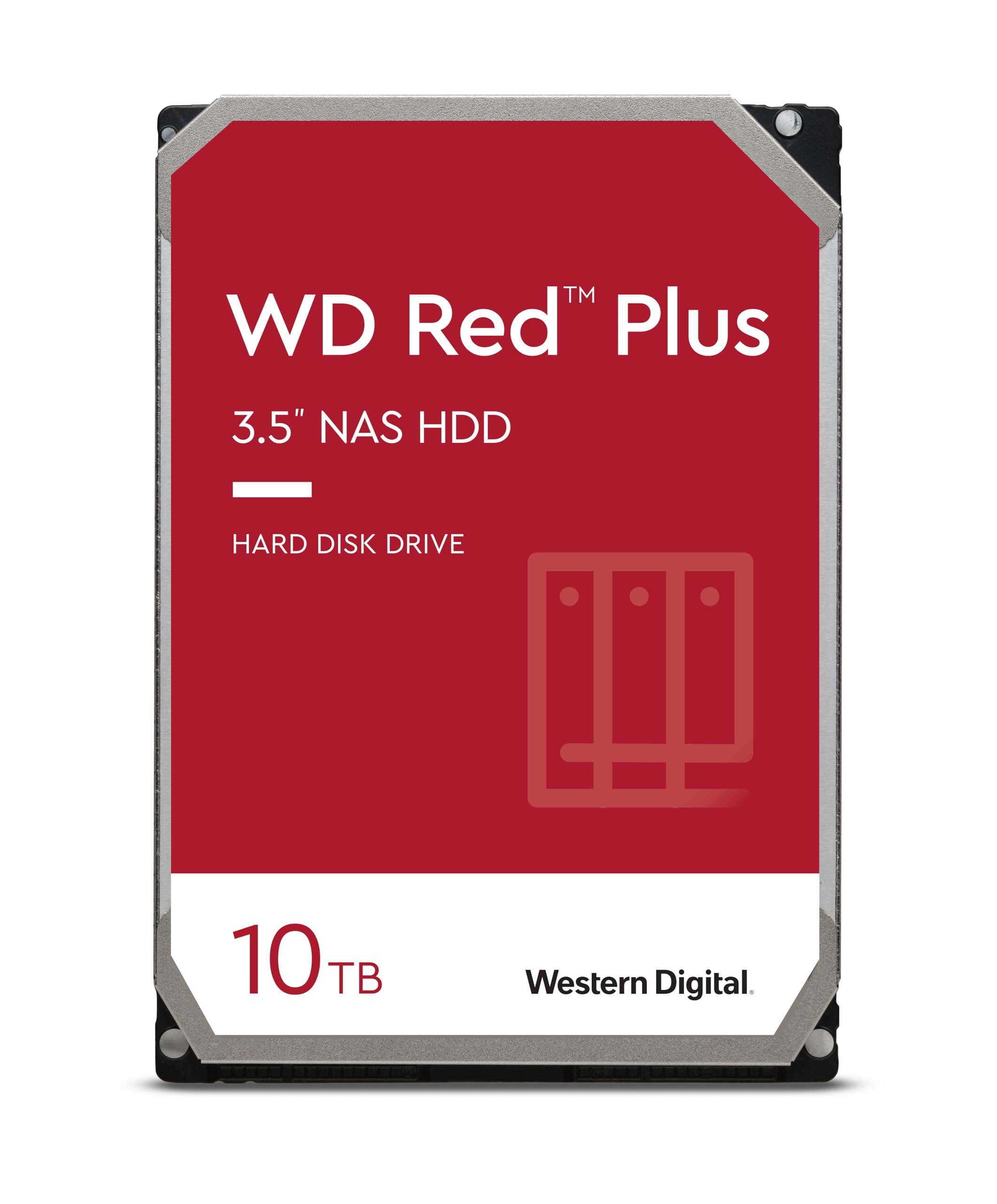 Western Digital 10TB WD Red Plus NAS Internal Hard Drive HDD - 5400 RPM, SATA 6 Gb/s, CMR, 256 MB Cache, 3.5 - WD101EFAX