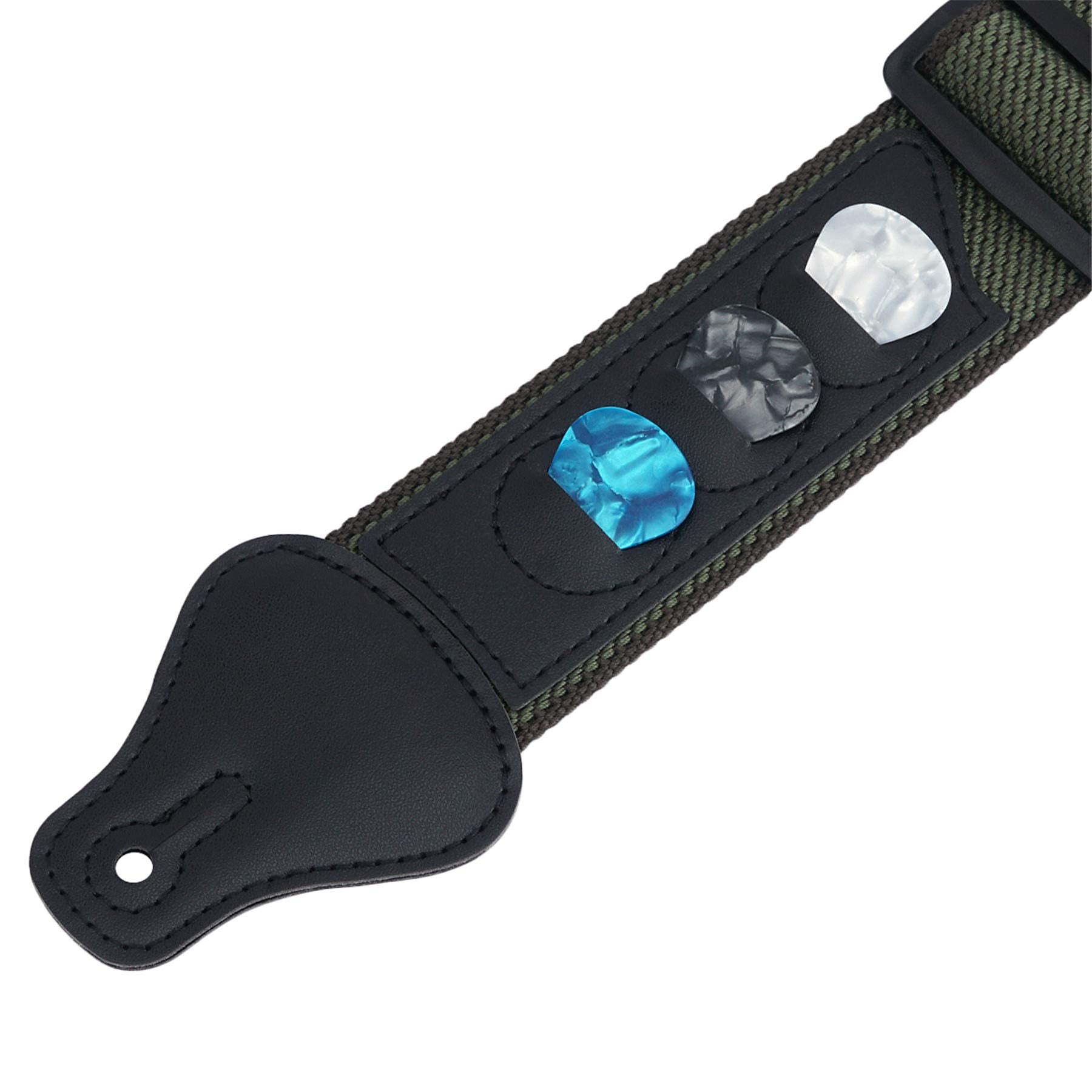 Tifanso Guitar Strap, Soft Cotton Guitar Straps With 3 Pick Holders, Strap Button Headstock Adaptor, 1 Pair Strap Locks And 3 Gu