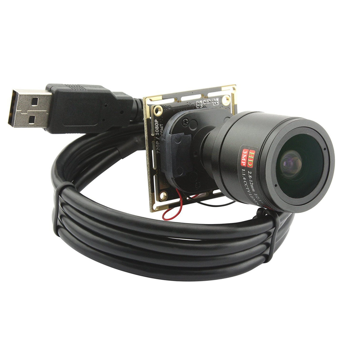 Elp 2Mp High Speed Usb Camera Module With Manual Zoom Lens Mini 1080P Variable Focus Usb Camera For Computer Uvc Usb2.0 Embedded Video Industrial Webcam Board For Close Up Image