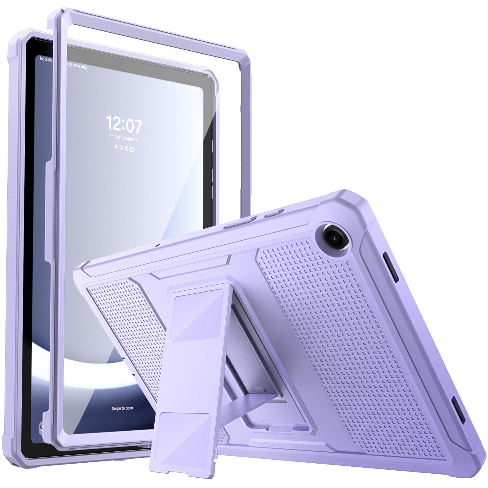 MoKo Case Fit Galaxy Tab A9 Plus 11 Inch 2023 (SM X210/X216/X218), Shockproof Full Body Rugged Stand Back Cover Built in Screen Protector Fit Galaxy Tab A9+ 11' 2023, Taro Purple