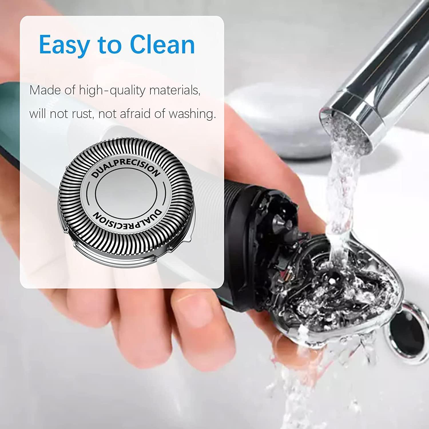 Tomorrow will be better SH30 Replacement Heads for Philips Norelco 3000 Series - 7 Piece Set with Brushes, Silver Blades Upgrade