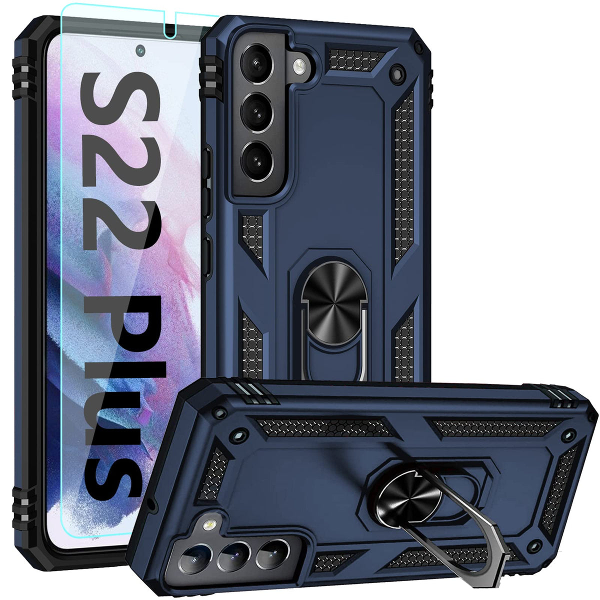 Sktgslamy For Galaxy S22 Plus Case,Samsung Galaxy S22 Plus Case,With Screen Protector,[Military Grade] 16Ft. Drop Tested Cover W