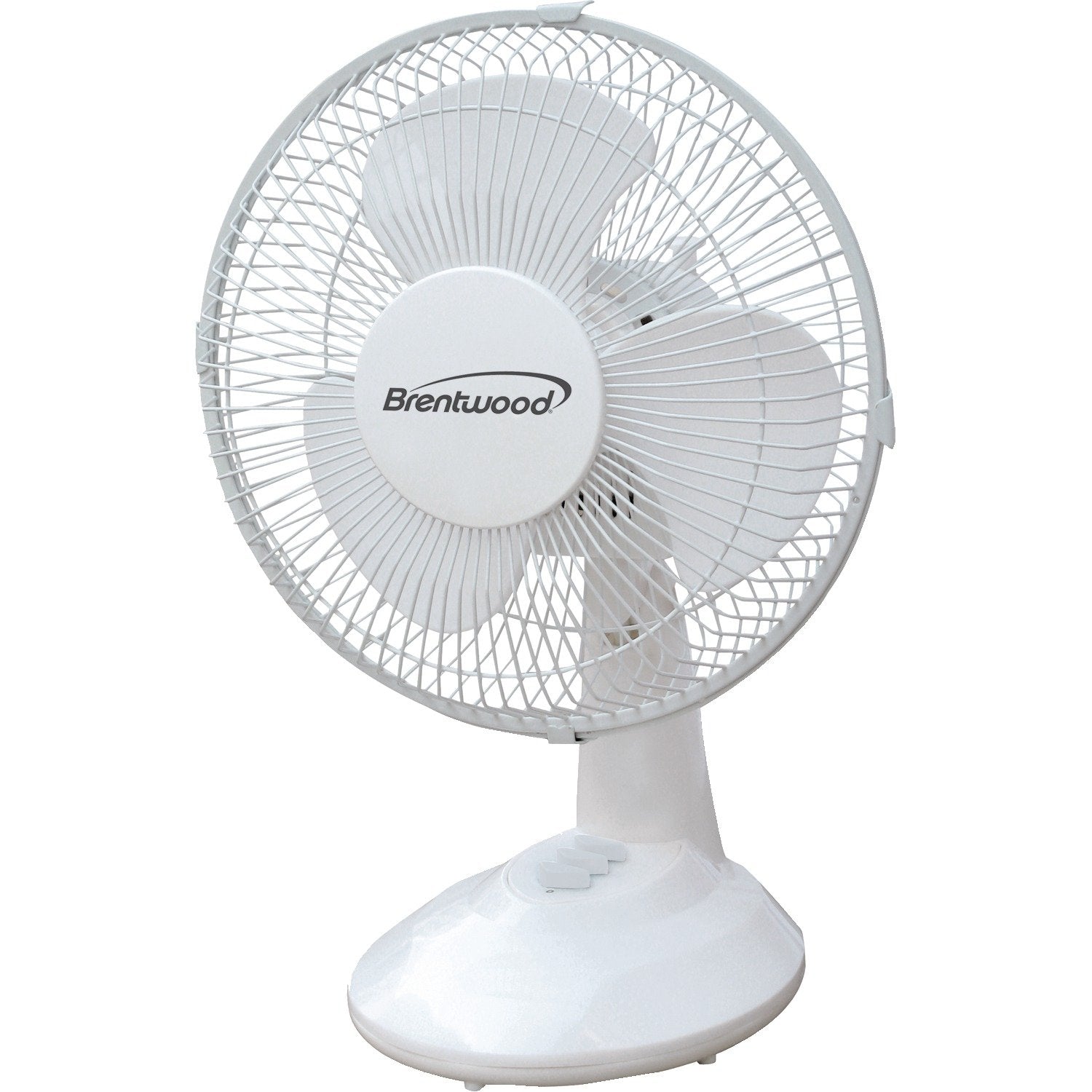 Brentwood Kool Zone F9Dw 9'' Oscillating Desk Fan, One Size, White