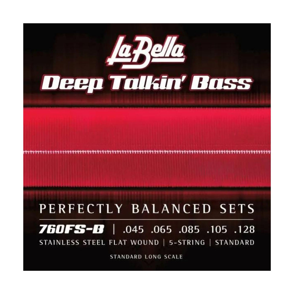 La Bella 760Fs B Deep Talkin' Bass Stainless Steel Flat Wound Standard Bass Guitar Strings