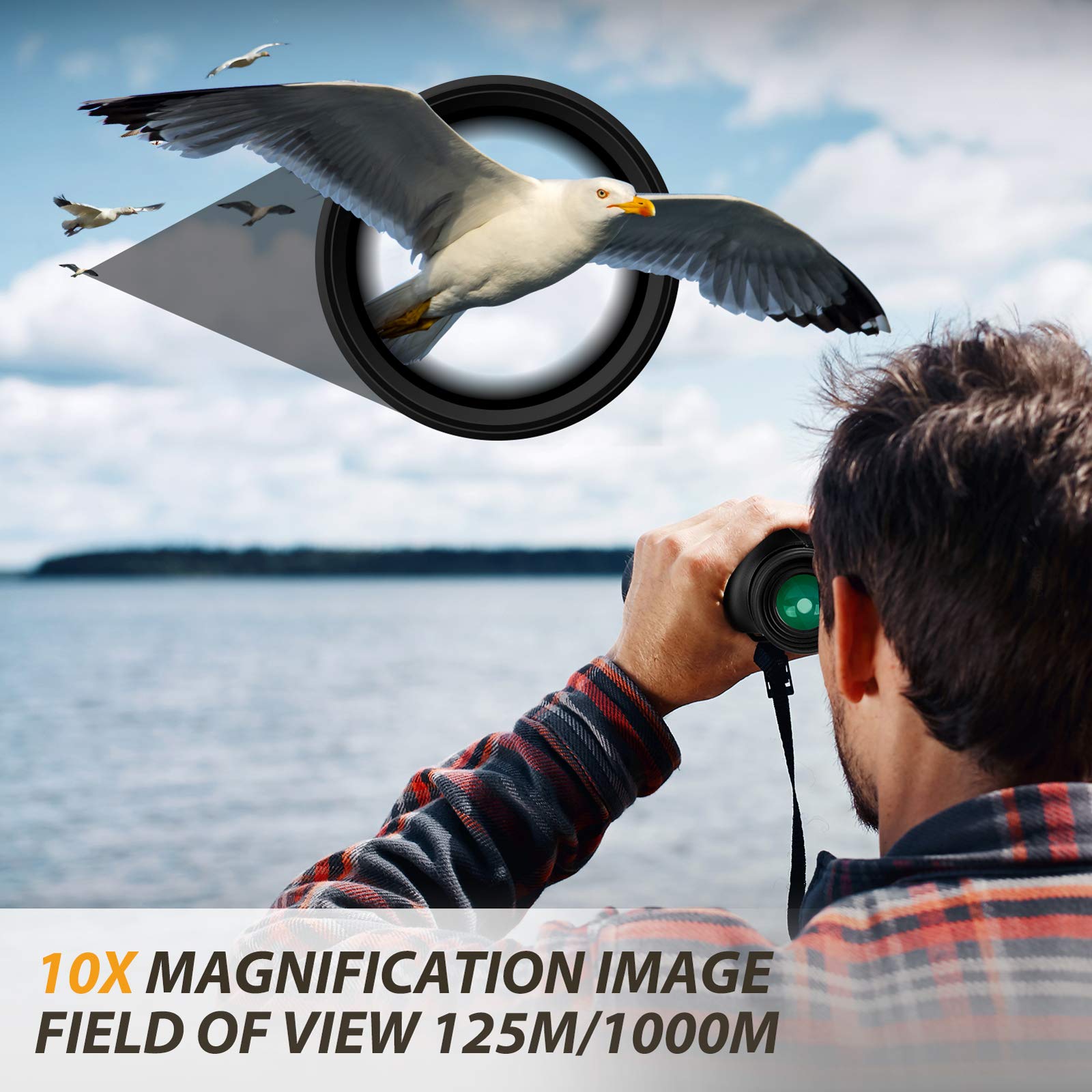 10 X 50 Binoculars For Adults - Professional High Definition Large Field Of View Binoculars For Bird Watching Hunting Wildlife V