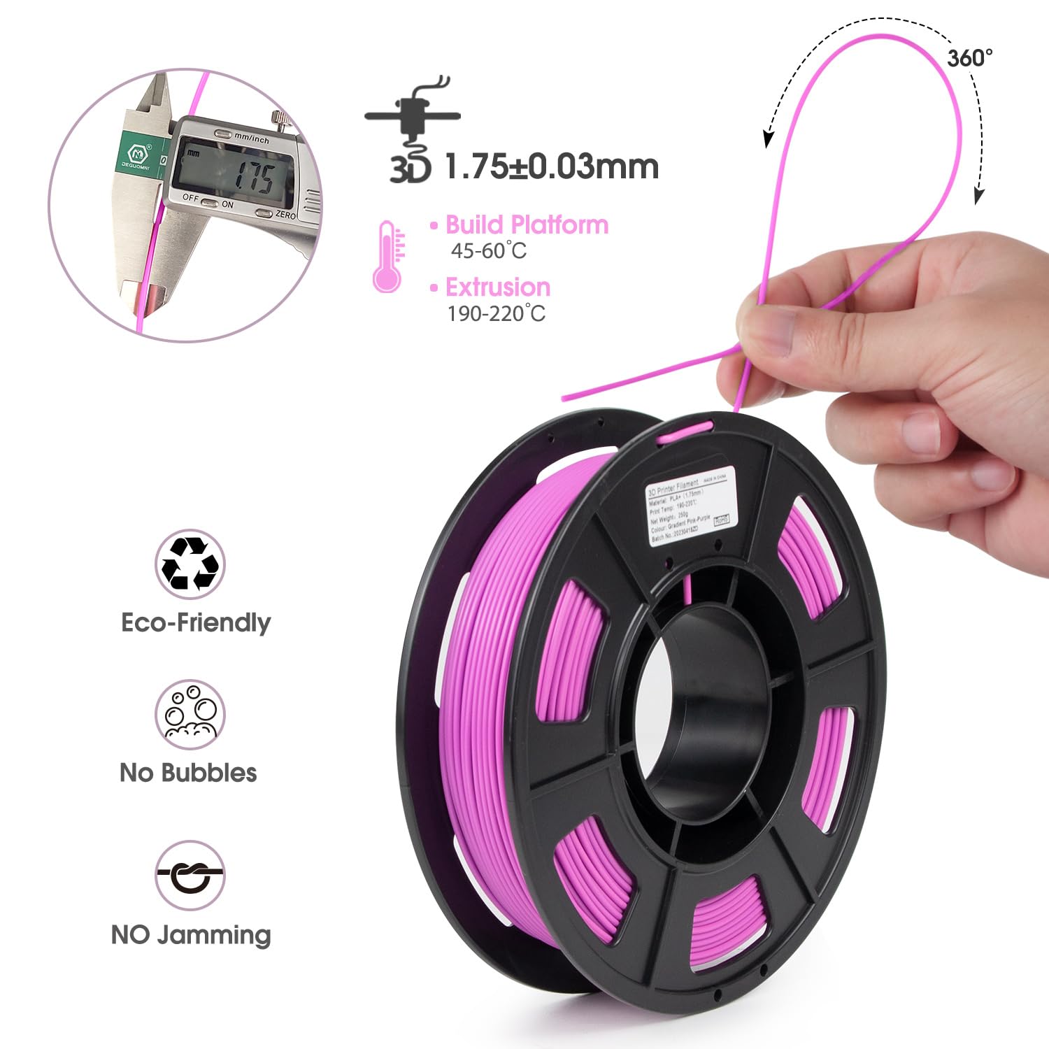 Isanmate Pla+ 3D Printer Filament, Pla Filament 1.75Mm Bundle Gradient Multicolors Filament, Color Change Rainbow Filament, 3D P