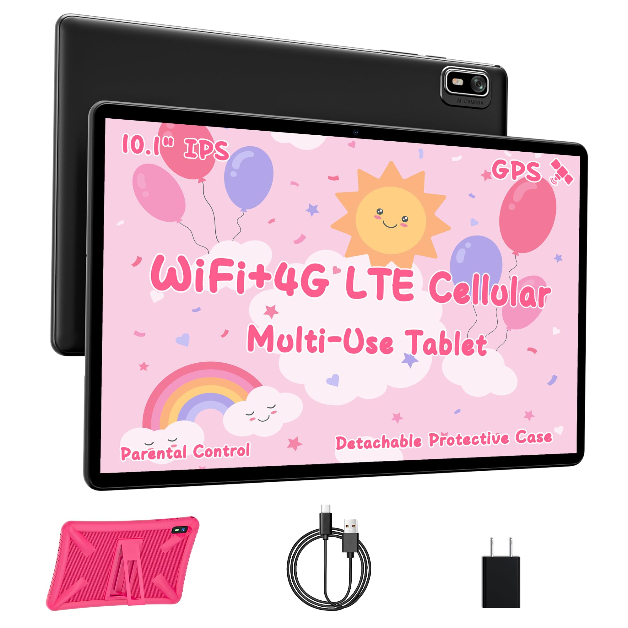 HAOVM Tablet 10 inch, 4G SIM Unlocked, Android 14 Tablet with SIM Card Slot, IPS Touch Screen, 2.0GHz Fast Processor,3GB+32GB+TF