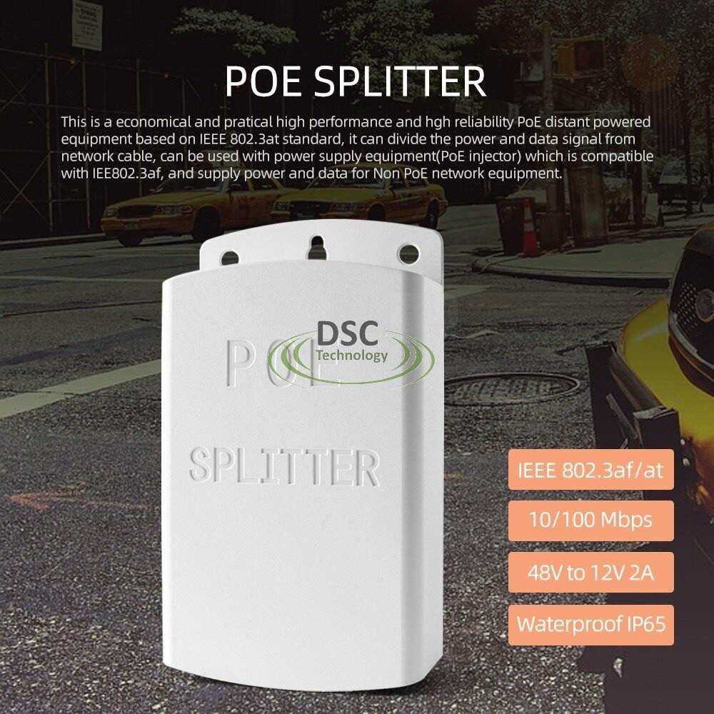 Poe Dc 48V To 12V 2A Poe Splitter Anti Interference 30W Poe Adapter Cable Power Supply Module Waterproof Ip65 Outdoor Use