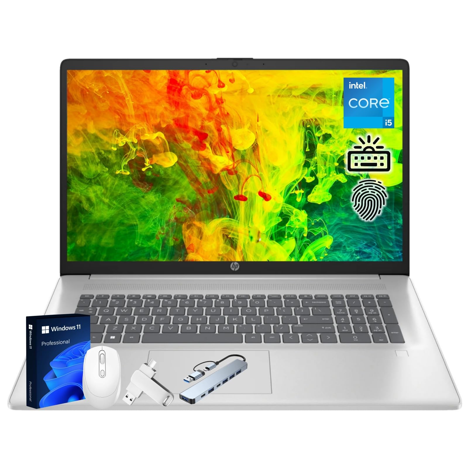 HP 17 inch Business Laptop 2025 New, 17.3 HD+ BrightView 250 nits Display, Backlit Keyboard, Intel 13th Gen i5 (Up to 4.6GHz), 6