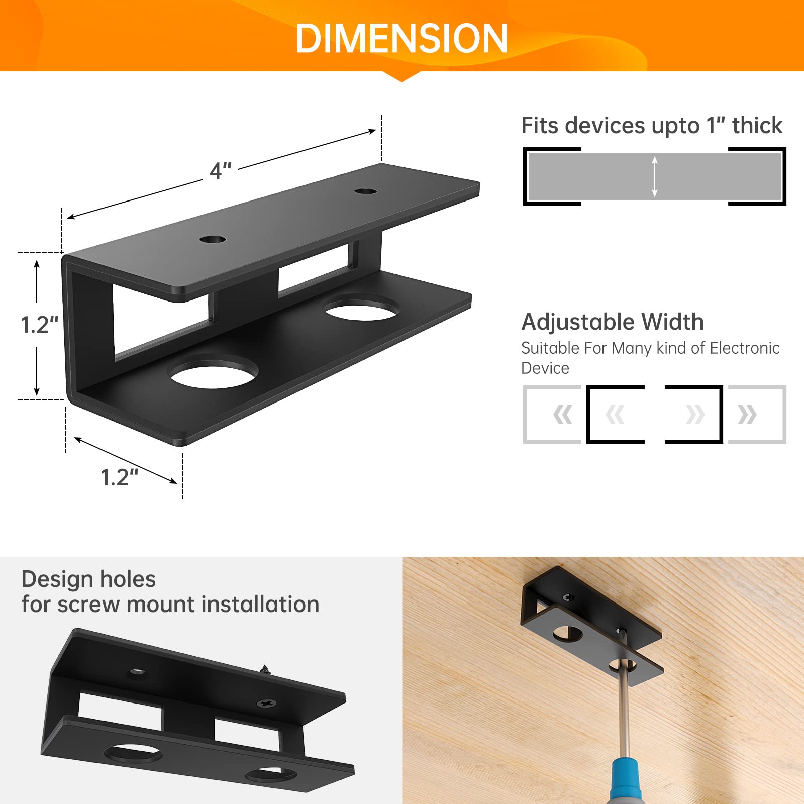 Foroiron 3 Pcs Under Desk Laptop Mount With Anti Scratch Felt Board,Under Desk Laptop Holder Tray,Durable Under Desk Shelf For L