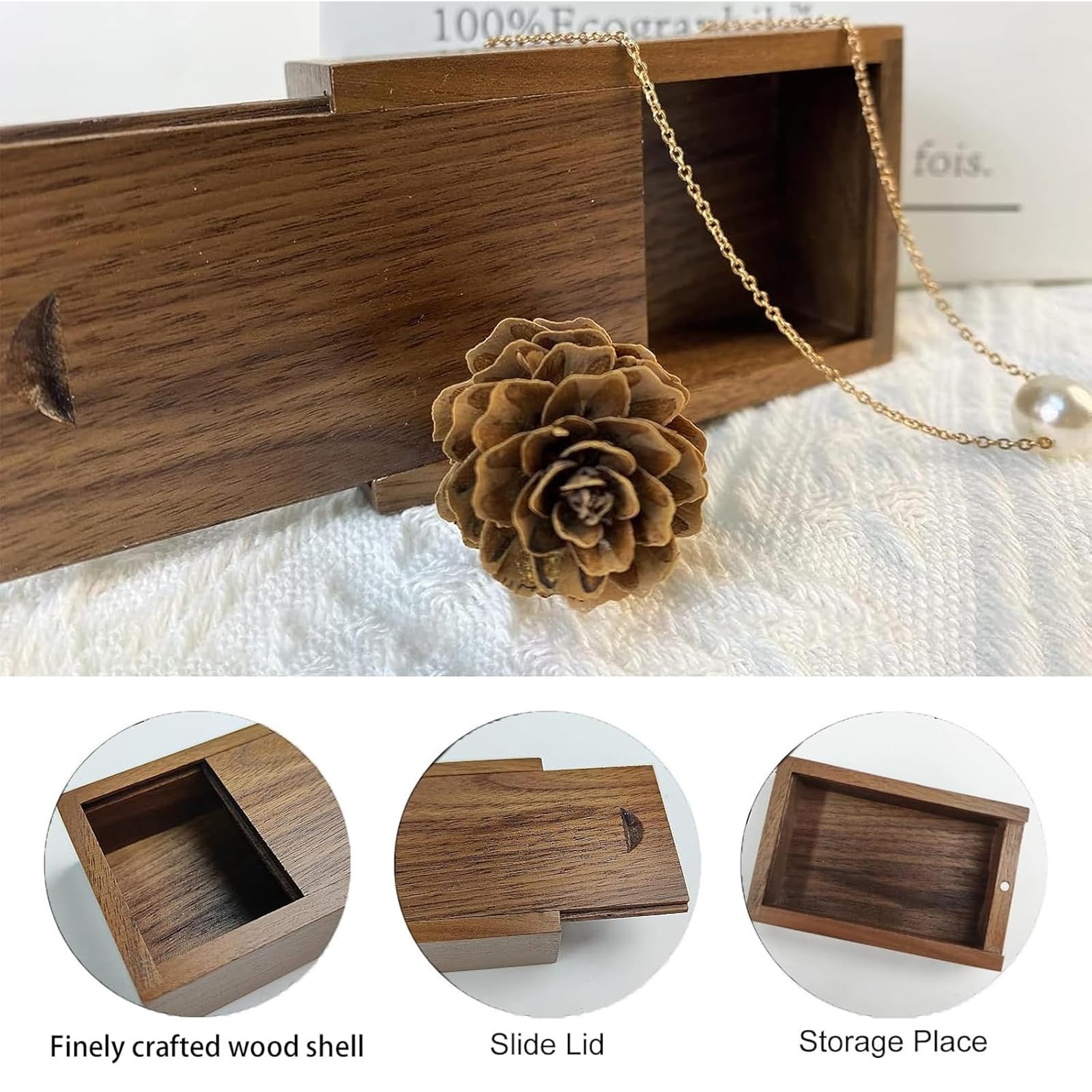 Wood Usb Flash Drive With Wooden Gift Box Tatmohik 128Gb Usb 3.0 Wedding Wood Flash Drive Box Walnut Wooden Thumb Drive For Keep