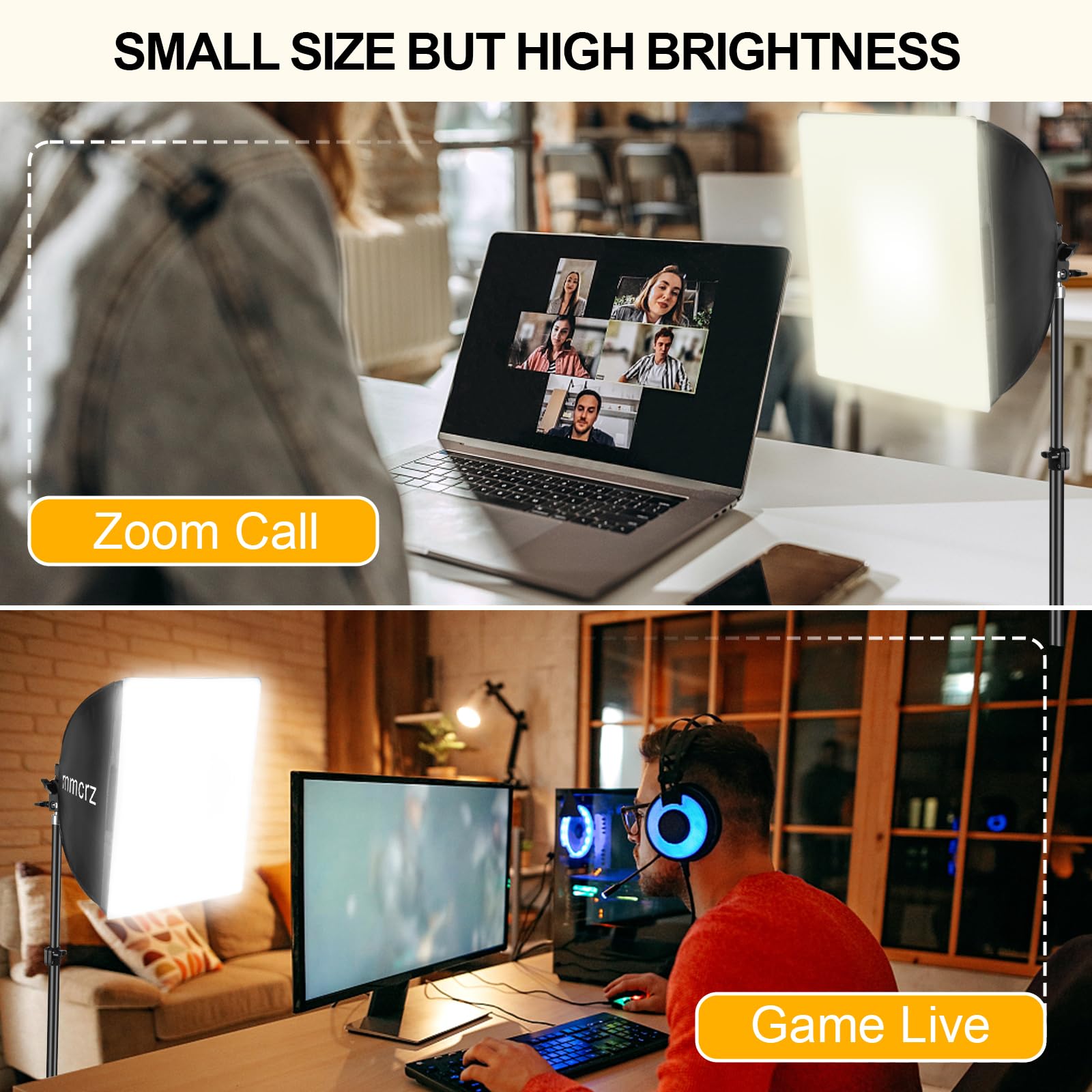 Mmcrz 2Pack Professional Softbox Lighting Kit, 16'' X 16'' Studio Lights With 85W 2700 6500K E27 Led Bulbs, Continuous Lighting