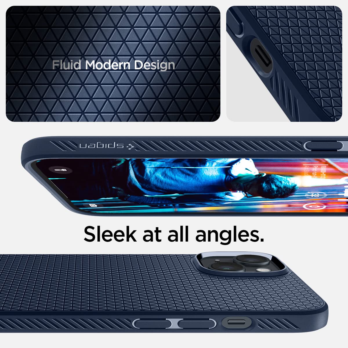 Spigen Liquid Air Designed For Iphone 14 Case (2022) [Military-Grade Protection] - Navy Blue