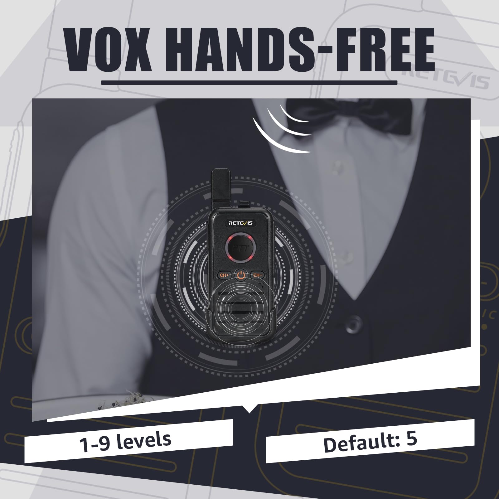 Retevis Rb45 Walkie Talkies For Adults,Two Way Radios, Dual Ptt, Usb C,Handheld 2 Way Radio Rechargeable For Commercial School Church Restaurant (10 Pack)